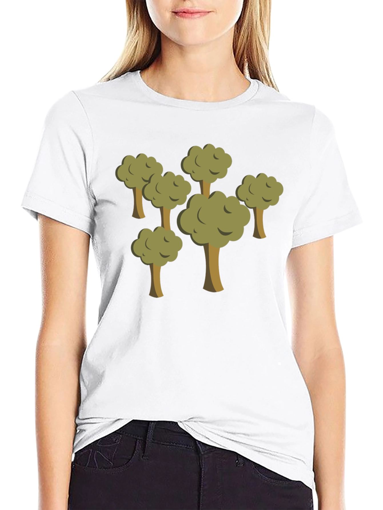 Cartoon Forest Black T-Shirt