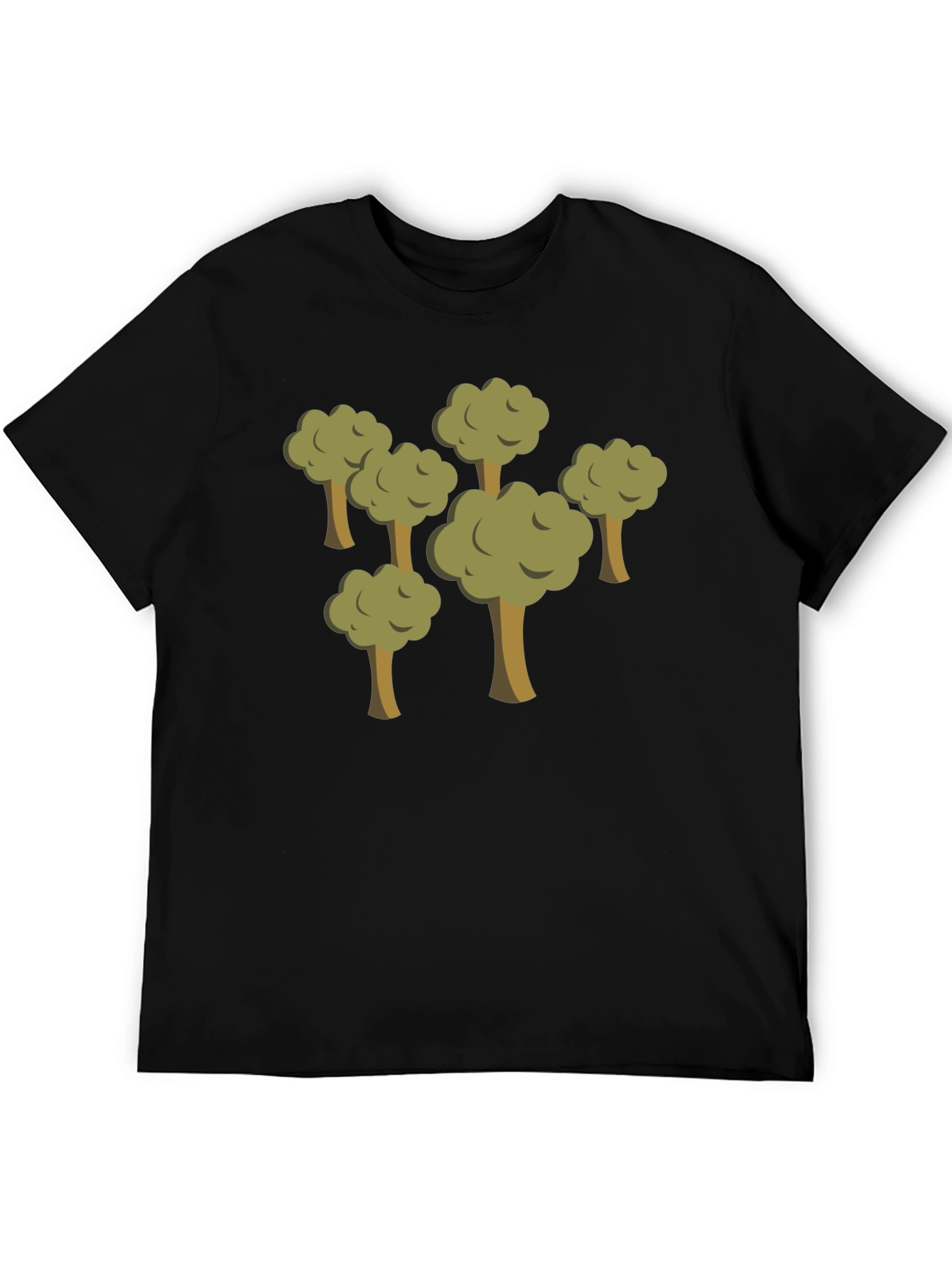 Cartoon Forest Black T-Shirt