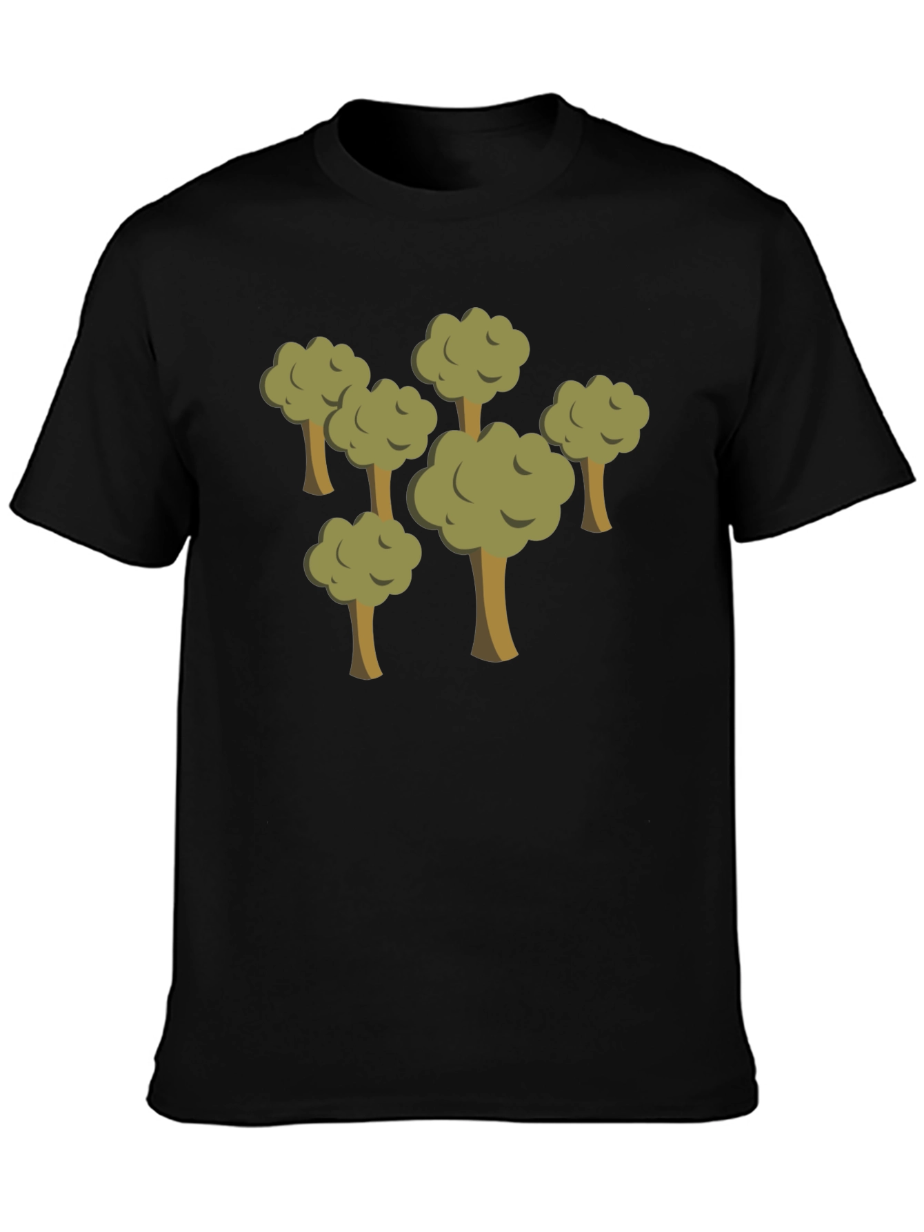 Cartoon Forest Black T-Shirt