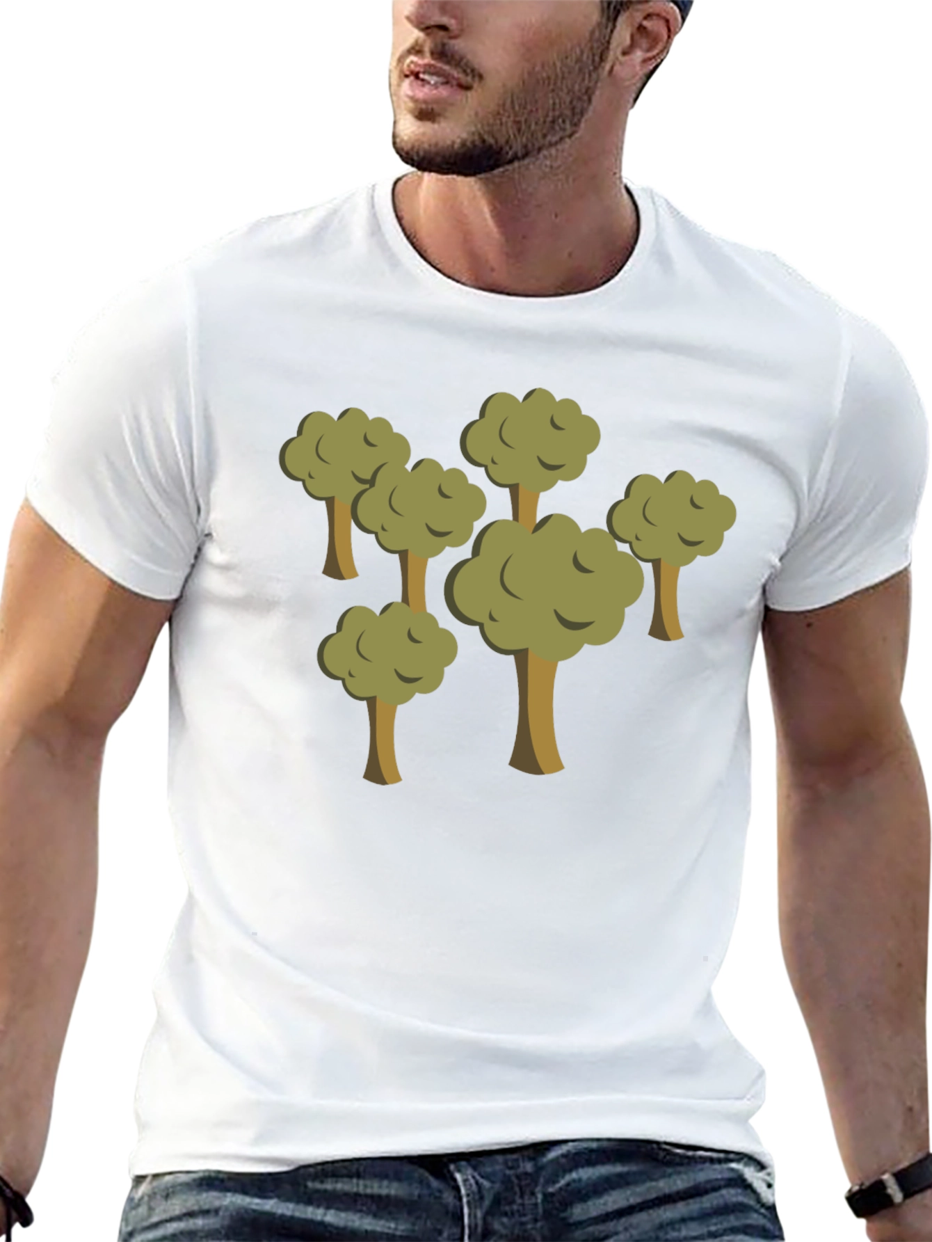 Cartoon Forest Black T-Shirt
