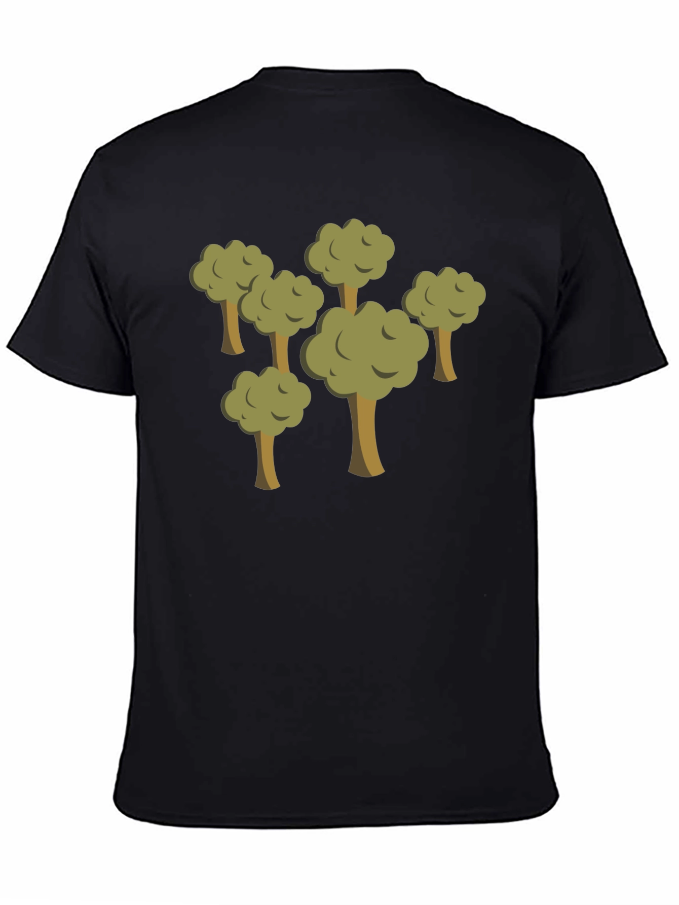 Cartoon Forest Black T-Shirt