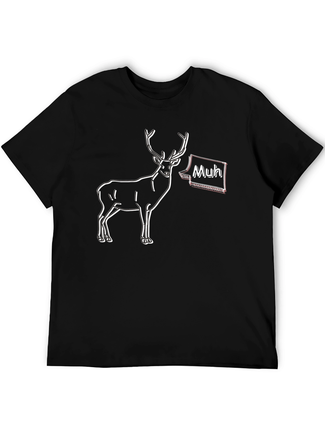 Deer Muh Graphic Black T-Shirt
