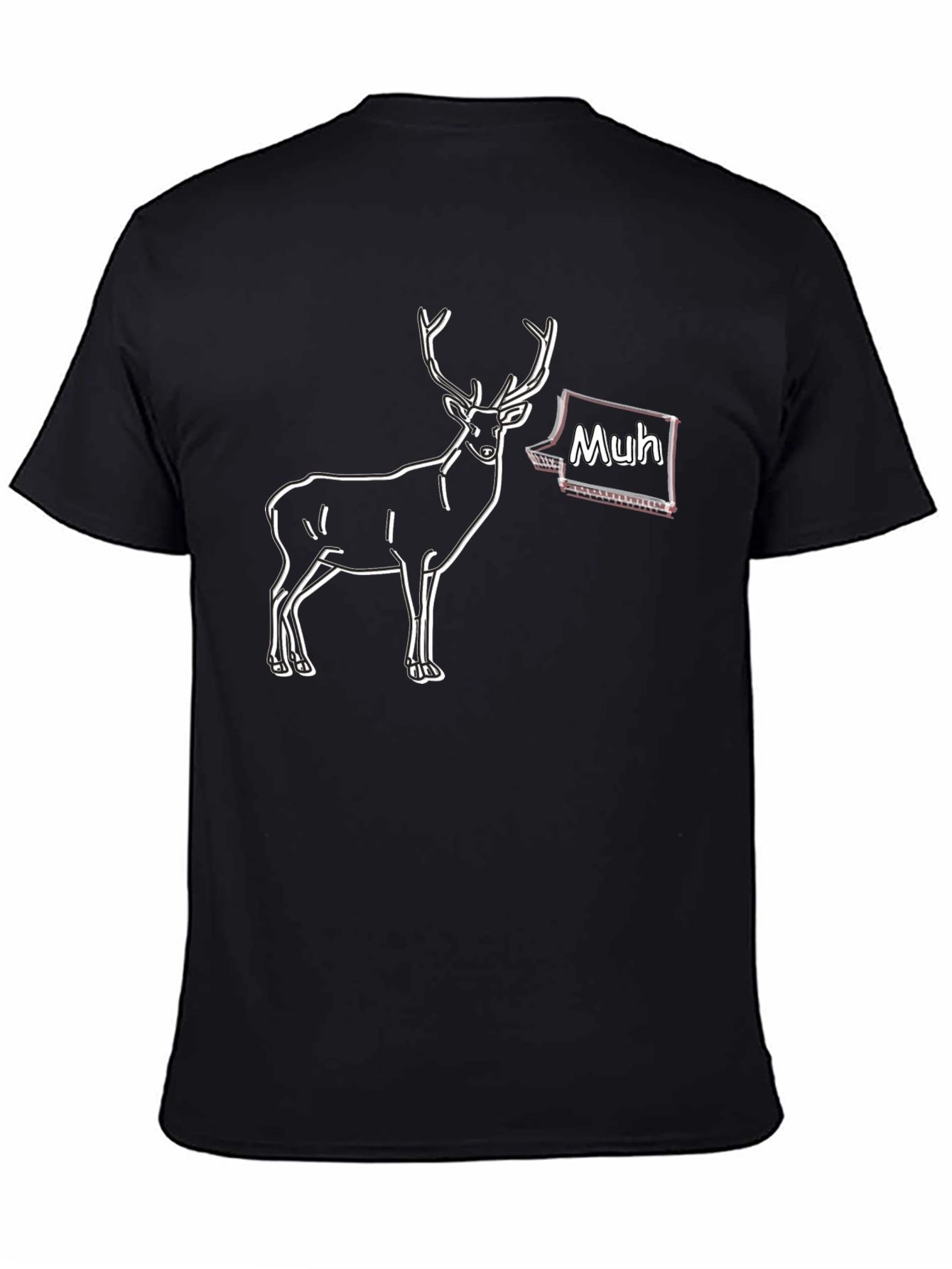Deer Muh Graphic Black T-Shirt