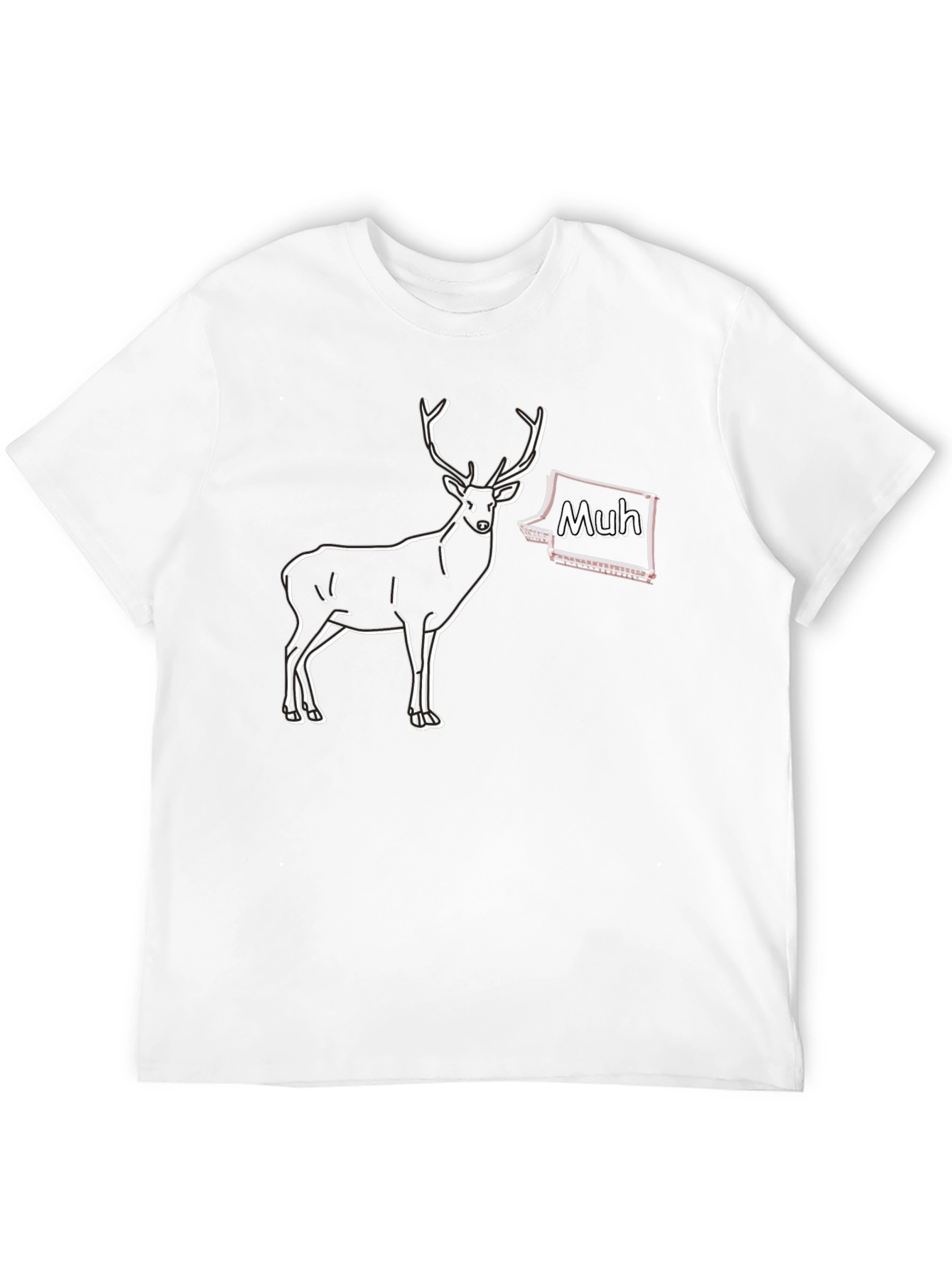 Deer Muh Graphic Black T-Shirt