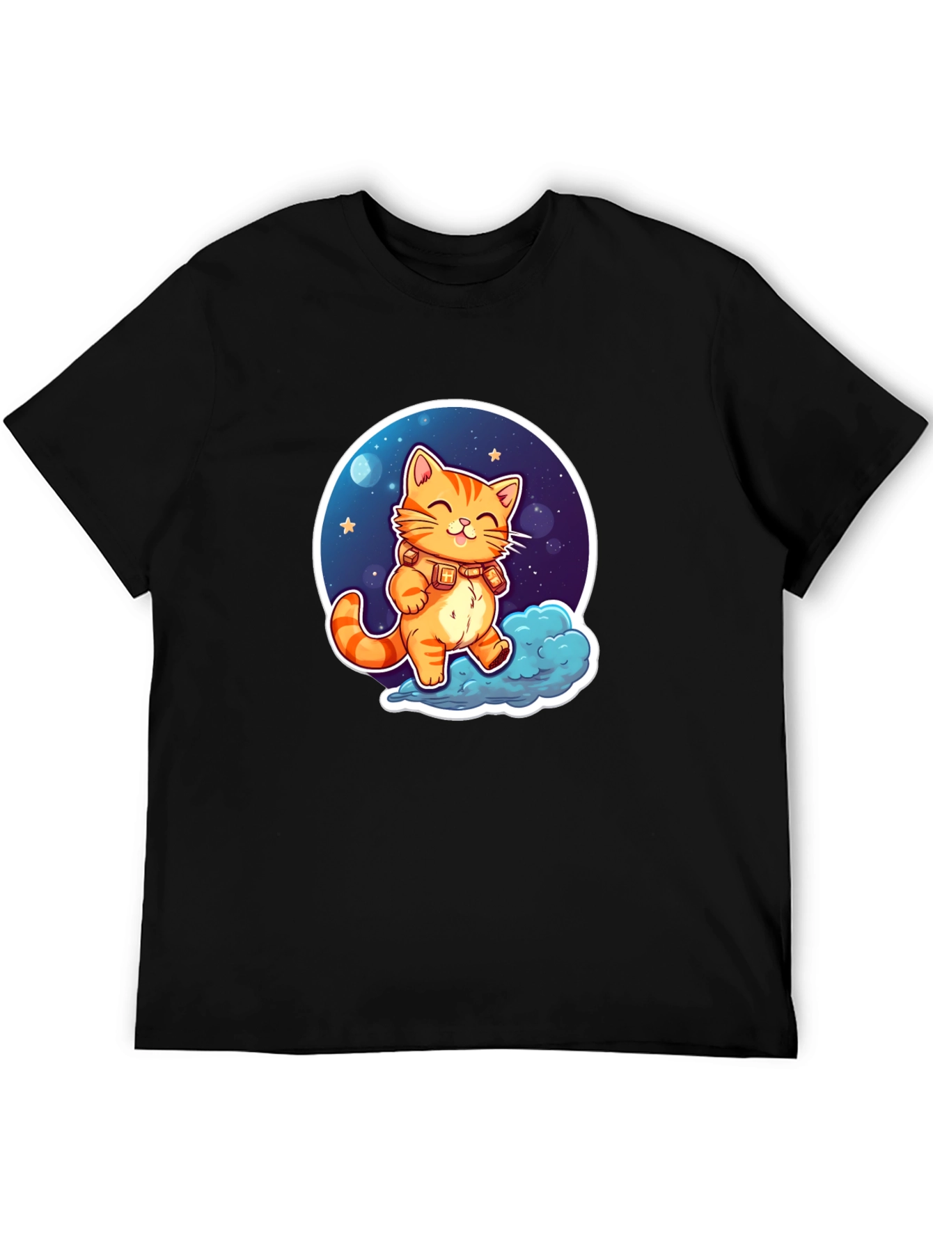 Cosmic Cat T-Shirt - Adorable Cartoon Design