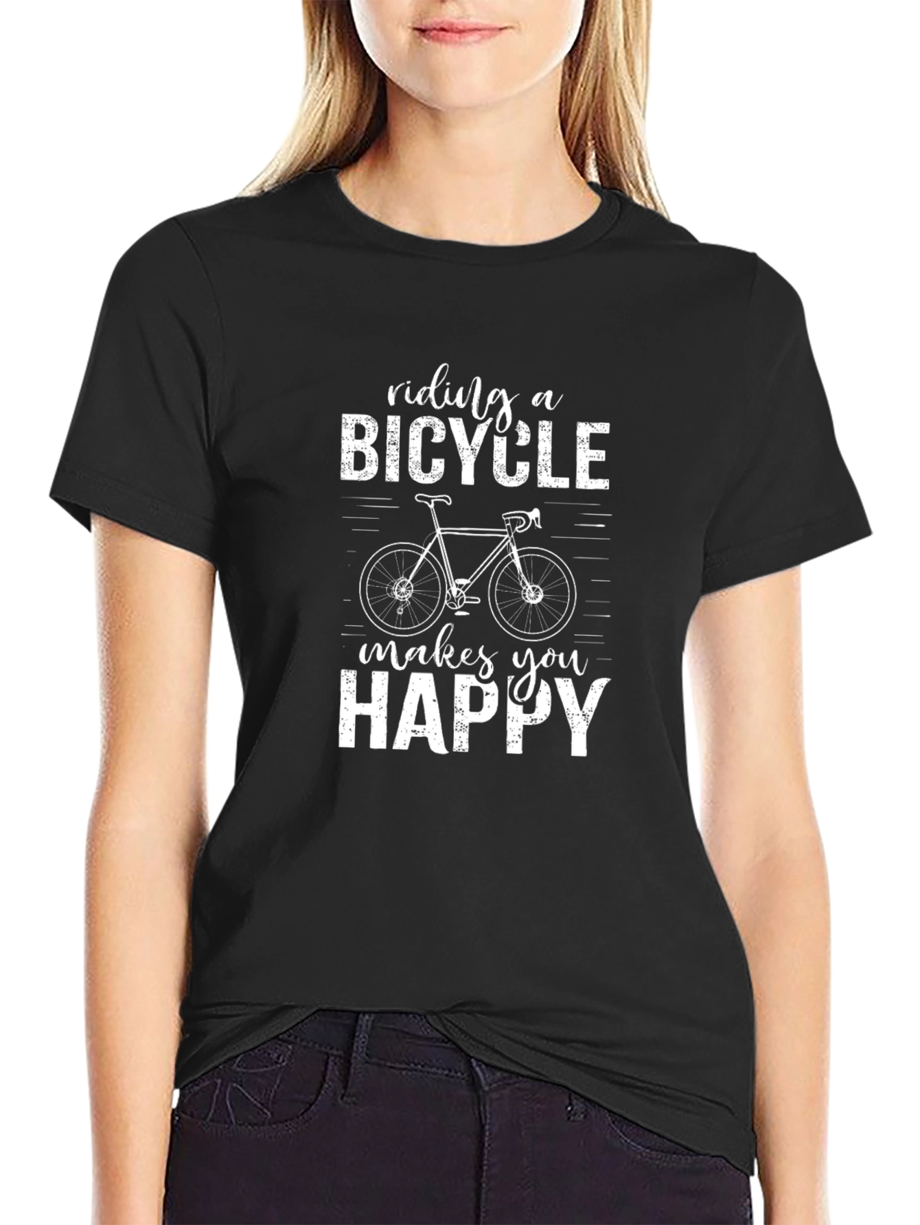 Riding a Bicycle Makes You Happy Graphic Tee