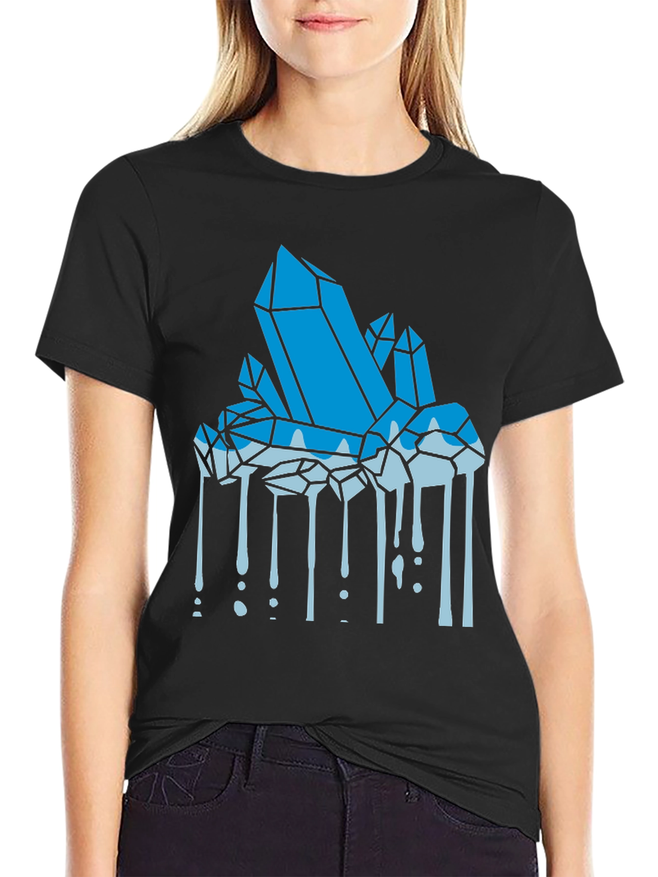 Crystal Drip Graphic T-Shirt - Mens Black Tee