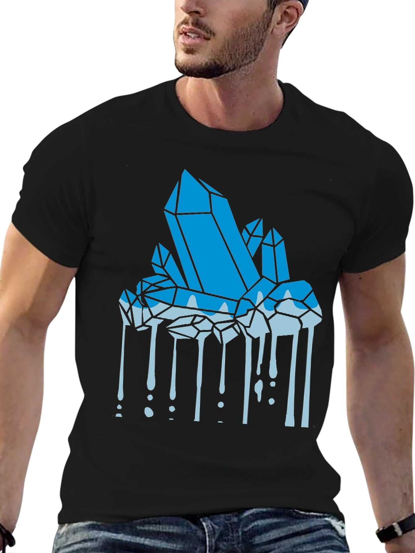 Crystal Drip Graphic T-Shirt - Mens Black Tee