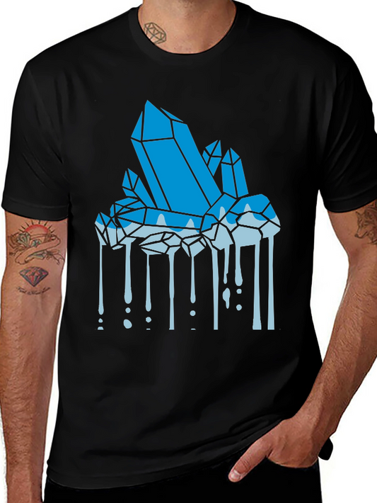 Crystal Drip Graphic T-Shirt - Mens Black Tee