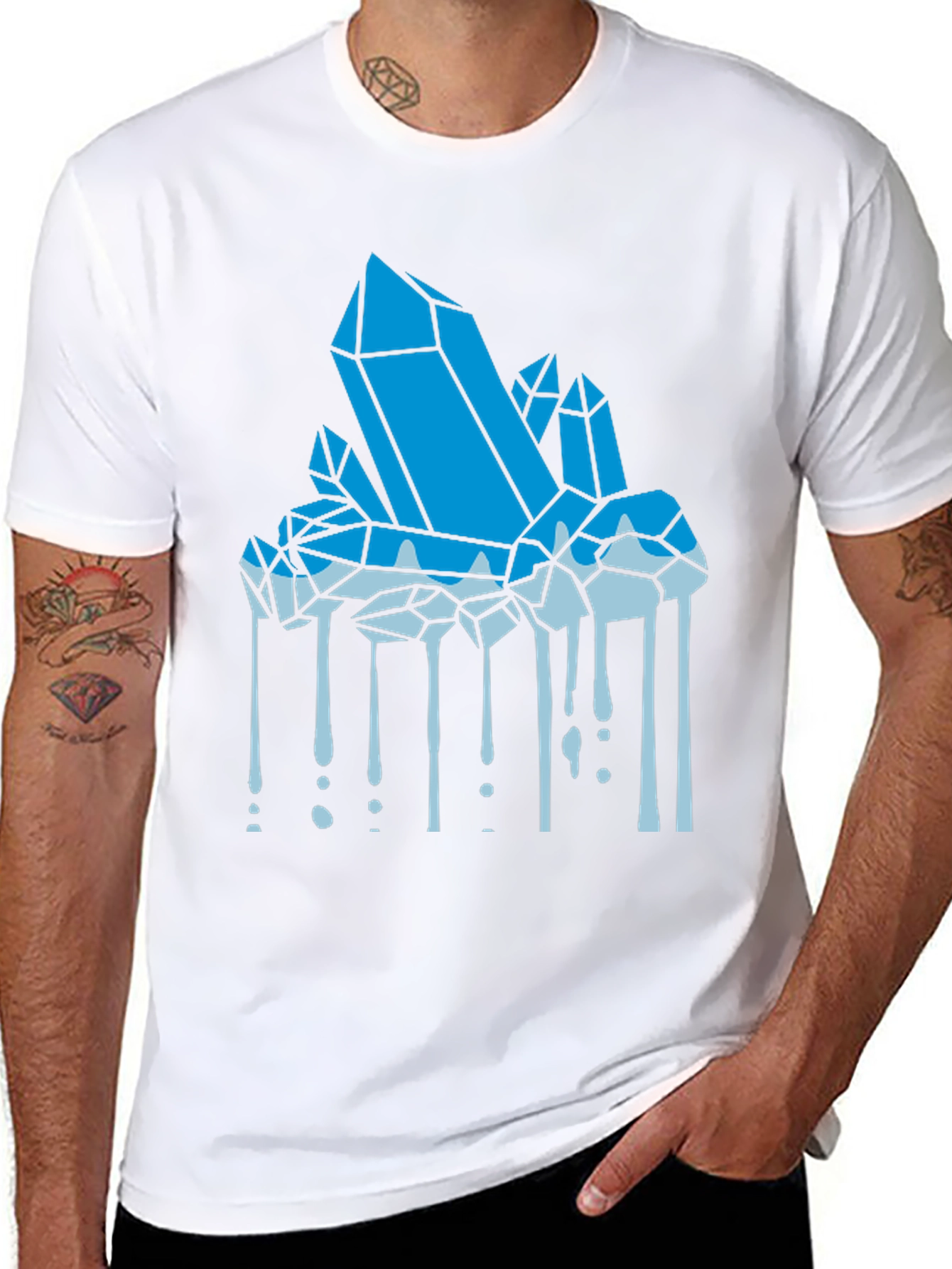 Crystal Drip Graphic T-Shirt - Mens Black Tee