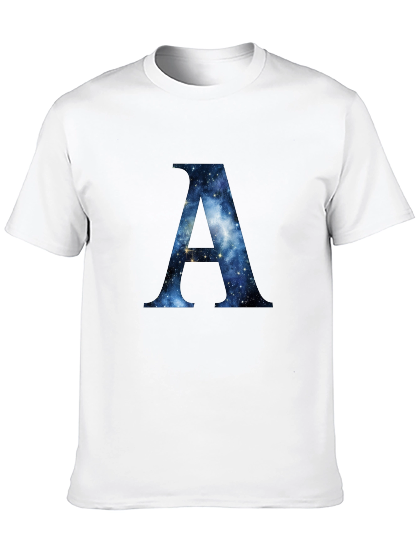 Galaxy Letter A Black T-Shirt