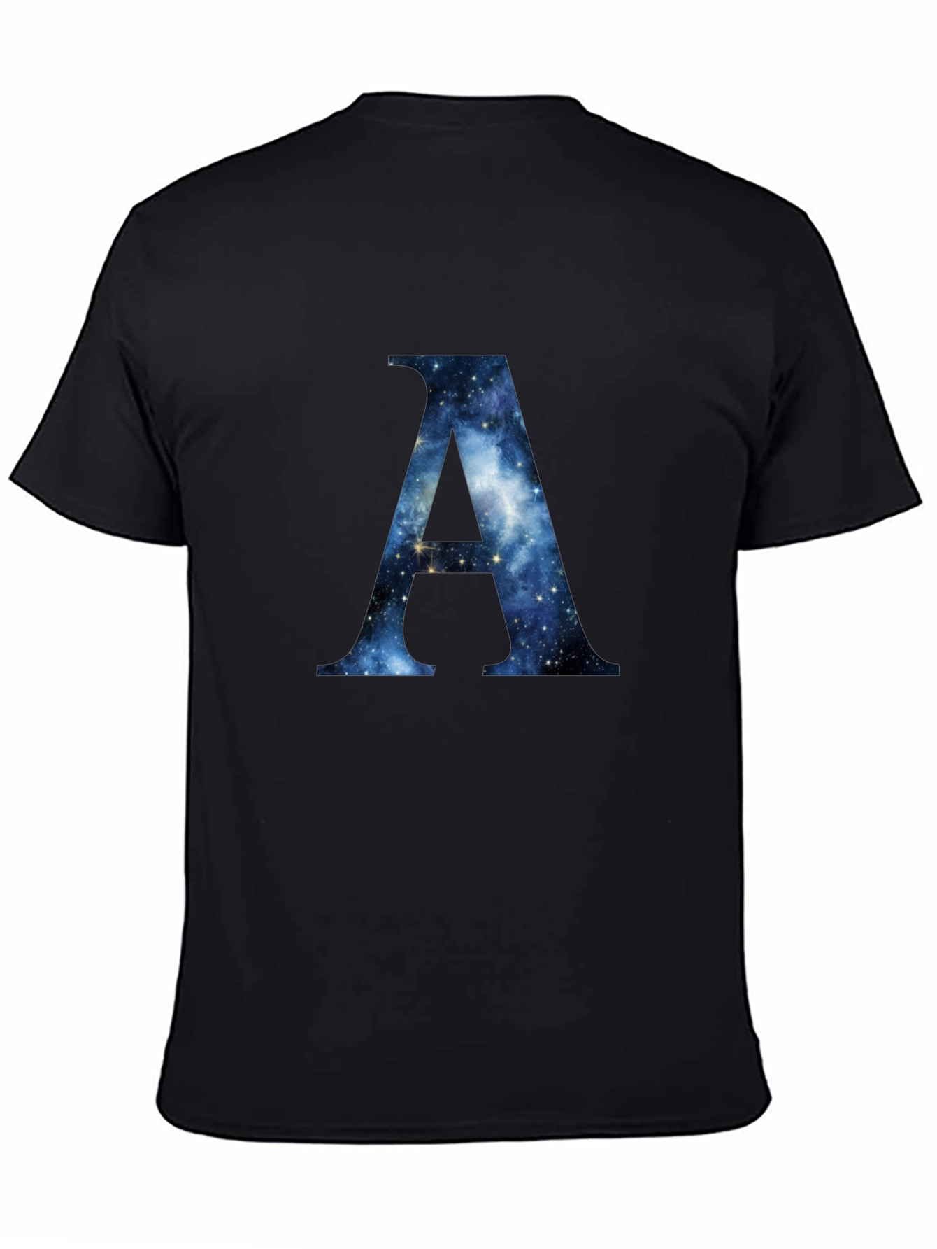 Galaxy Letter A Black T-Shirt