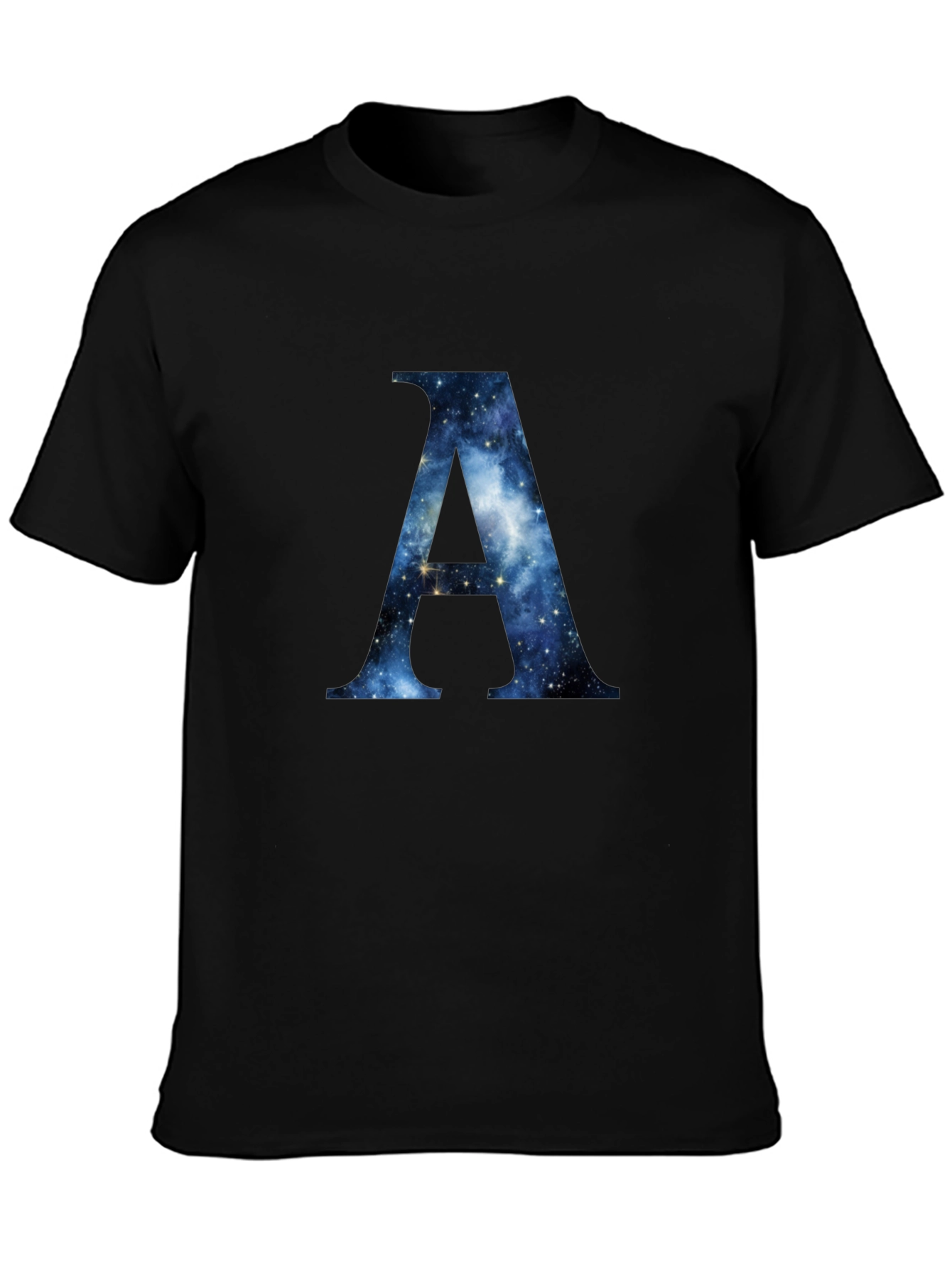 Galaxy Letter A Black T-Shirt