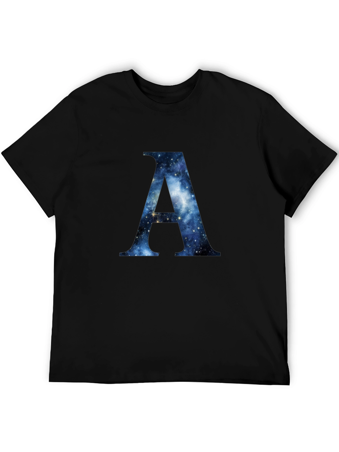 Galaxy Letter A Black T-Shirt
