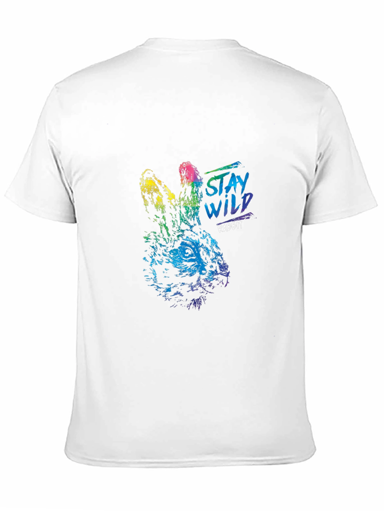 Stay Wild Rabbit Graphic T-Shirt - Black