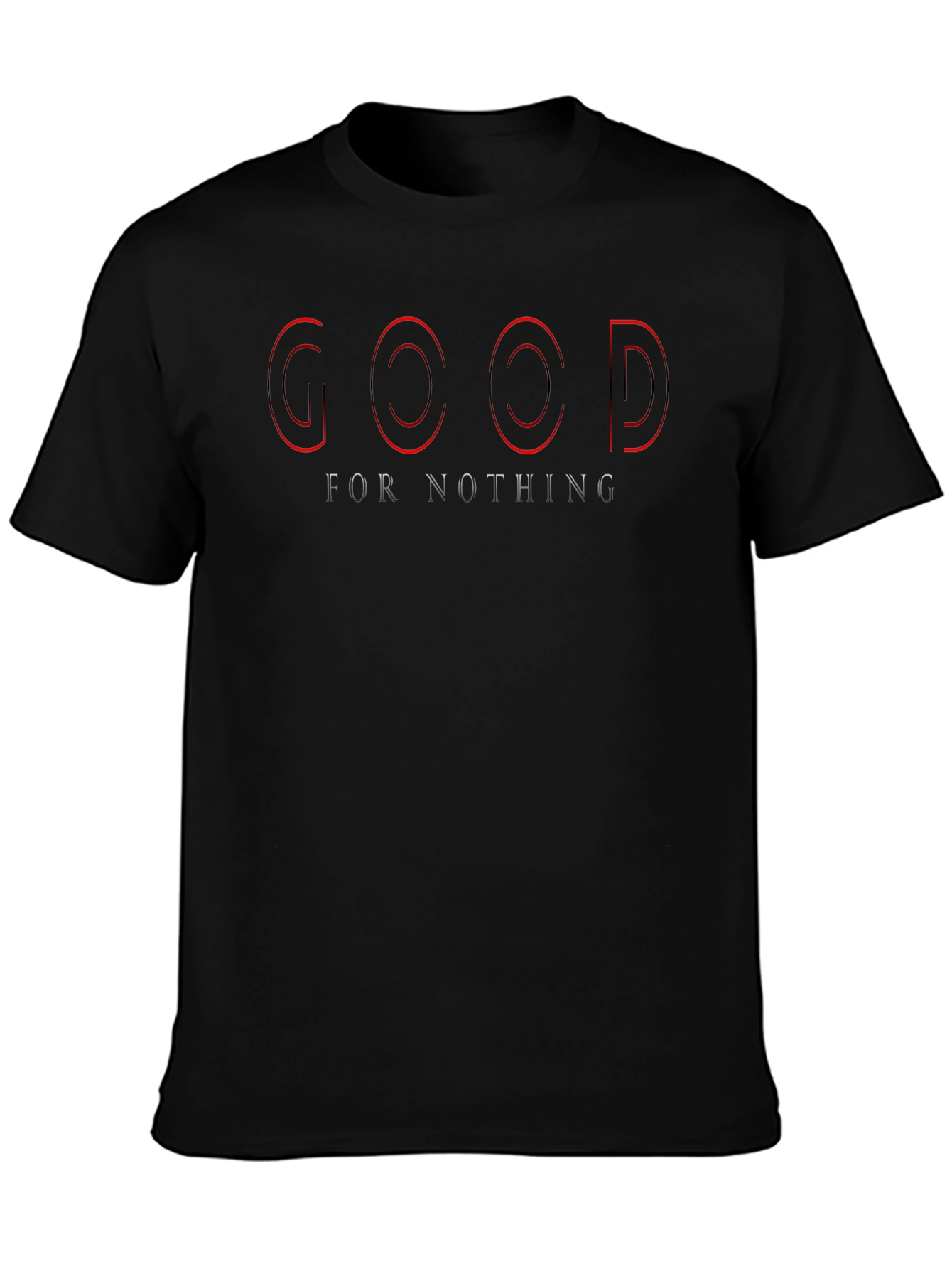 Edgy Black T-Shirt - Good For Nothing Graphic