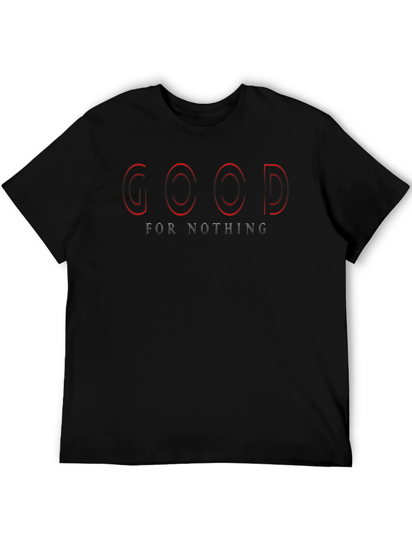 Edgy Black T-Shirt - Good For Nothing Graphic