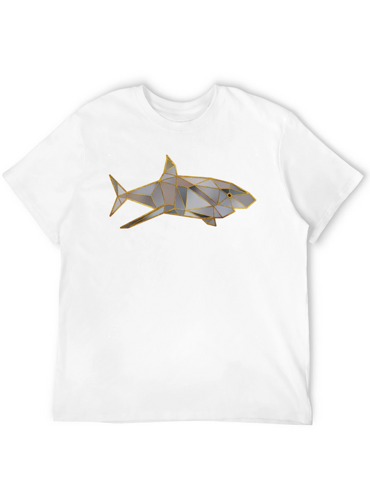 Geometric Shark Graphic Tee - Modern Style