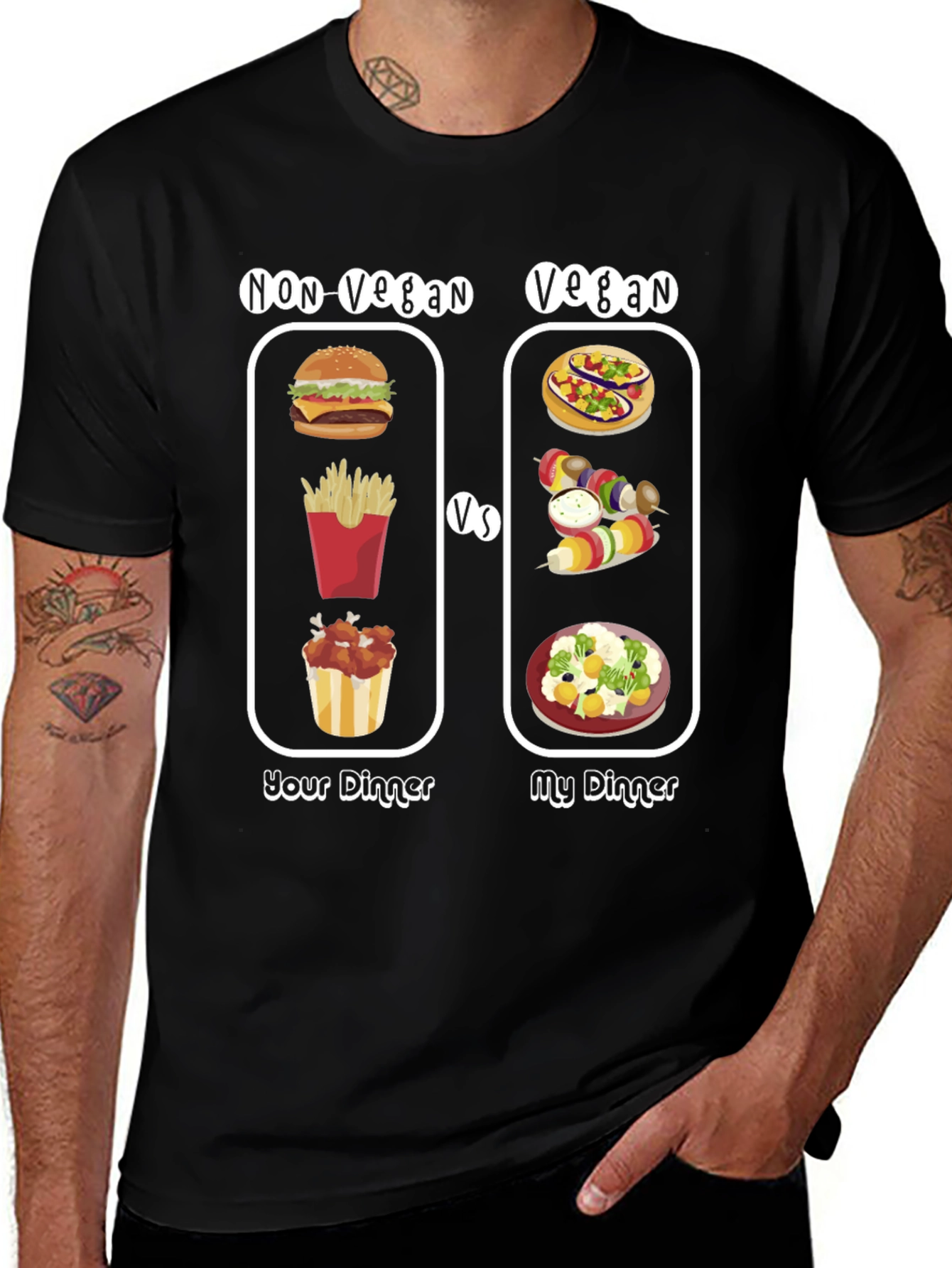 Vegan vs Non-Vegan Dinner T-Shirt