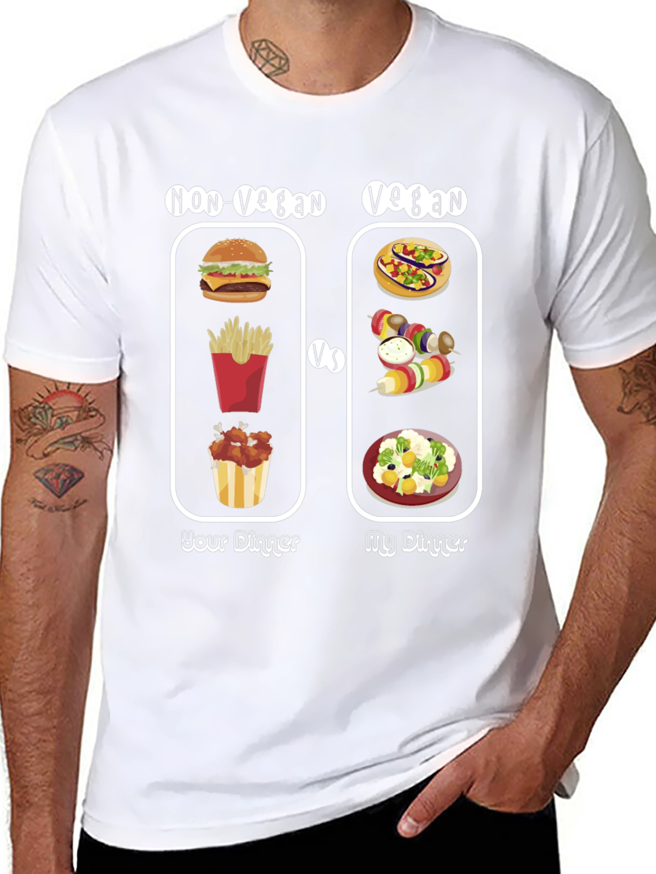 Vegan vs Non-Vegan Dinner T-Shirt