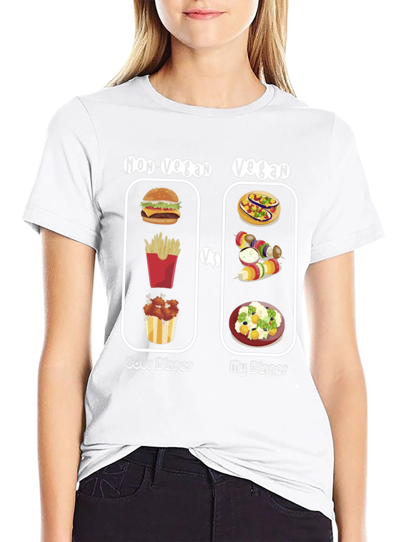 Vegan vs Non-Vegan Dinner T-Shirt