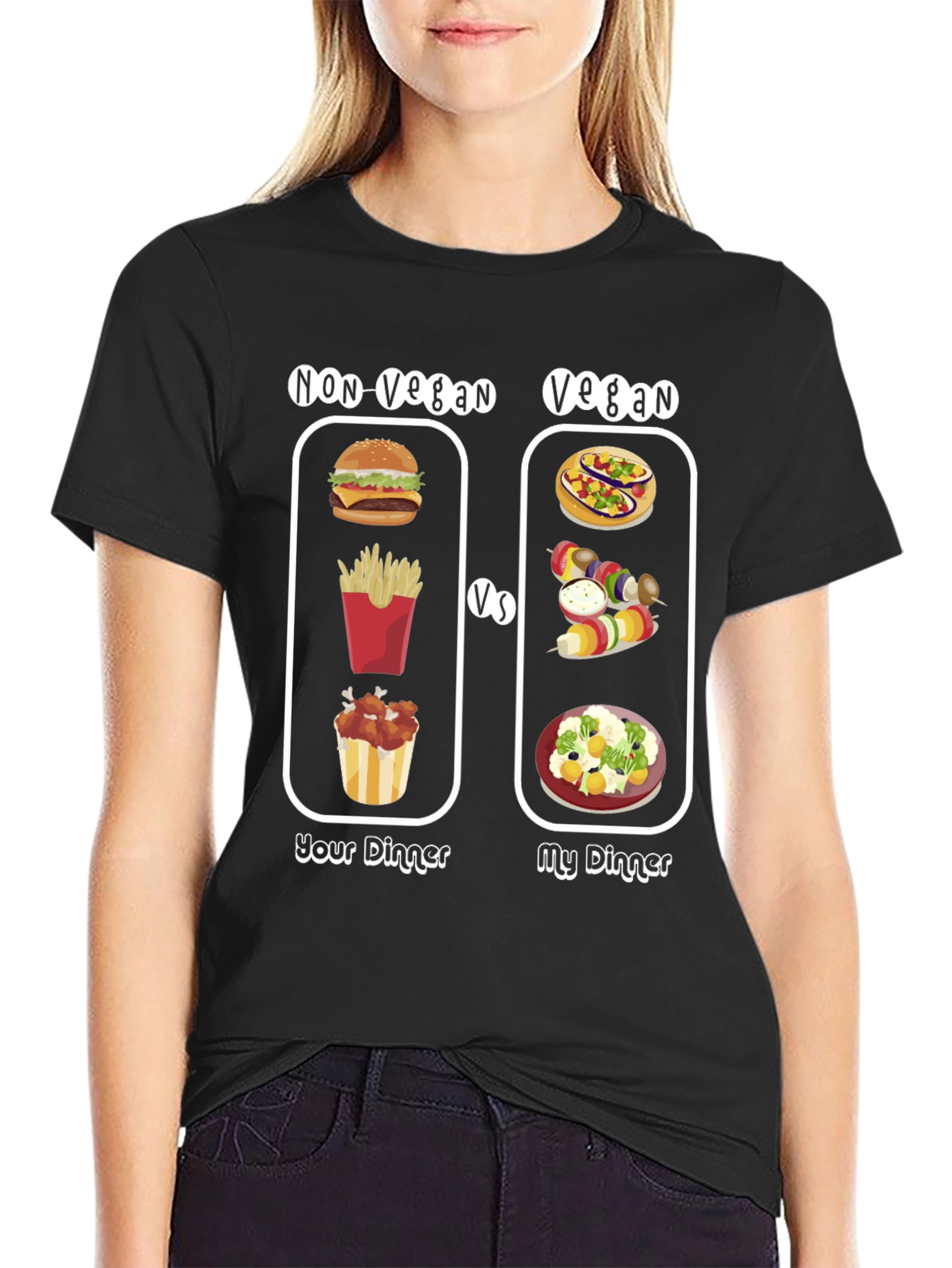 Vegan vs Non-Vegan Dinner T-Shirt
