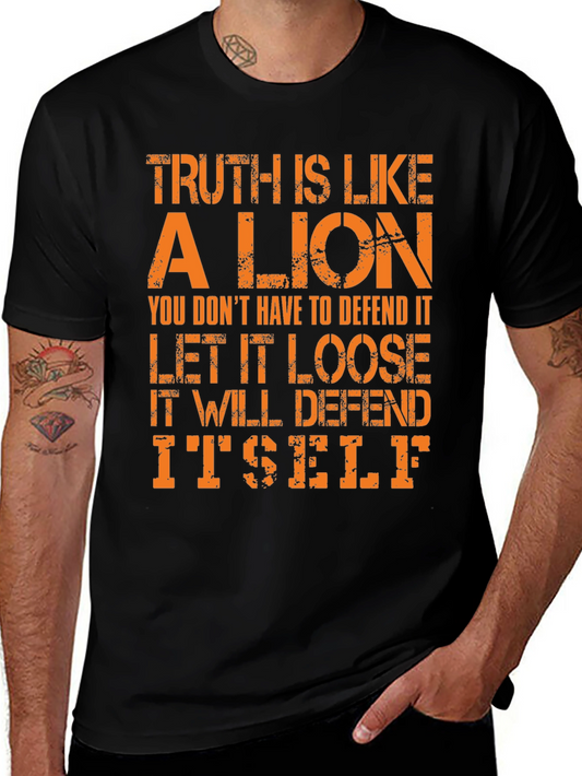 Truth Lion Graphic Tee - Bold Statement T-Shirt