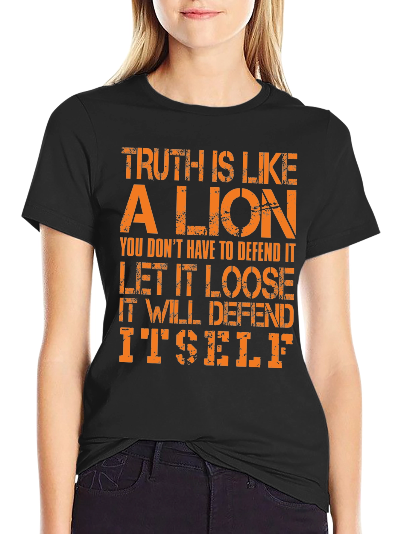 Truth Lion Graphic Tee - Bold Statement T-Shirt