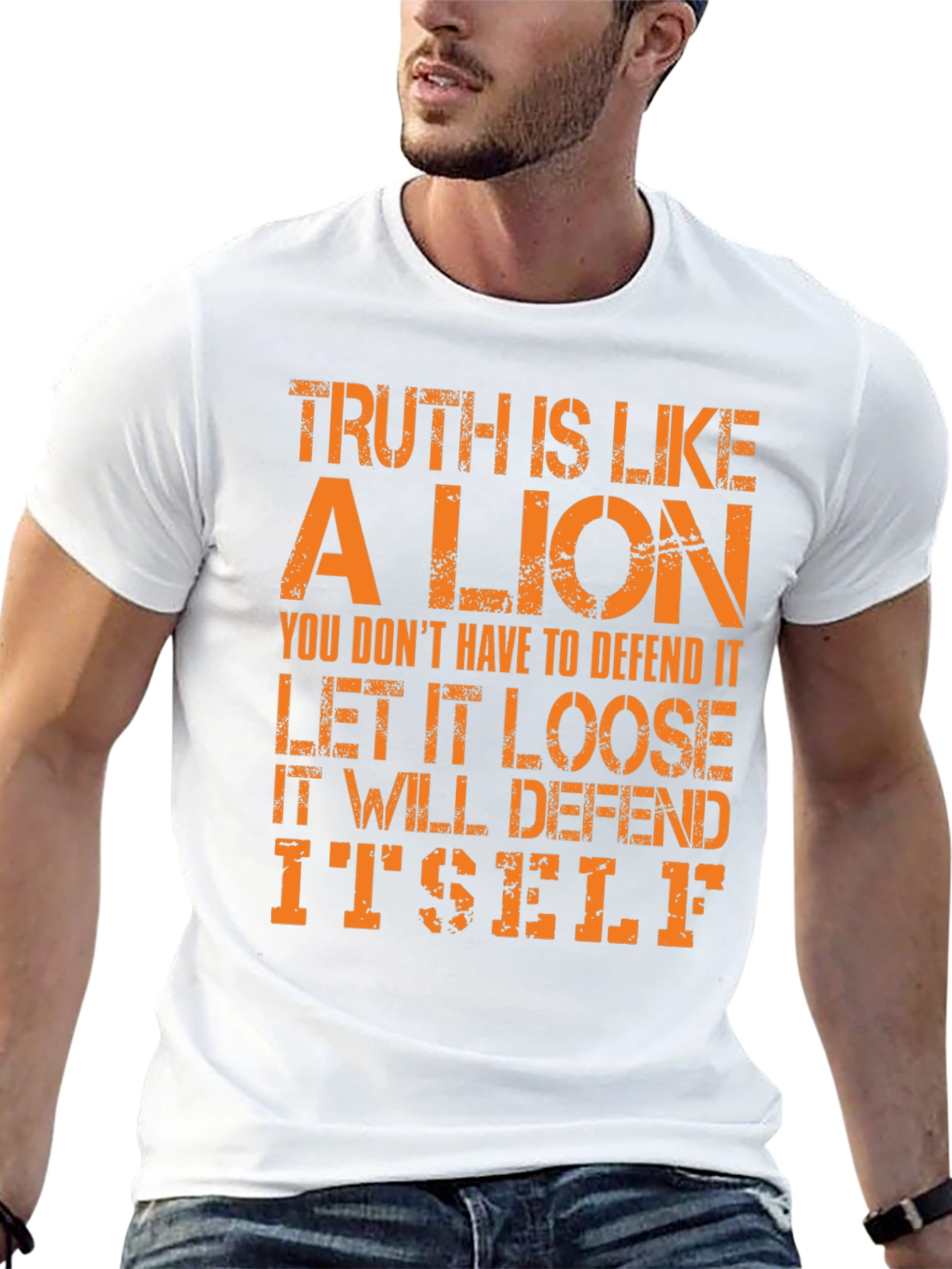 Truth Lion Graphic Tee - Bold Statement T-Shirt
