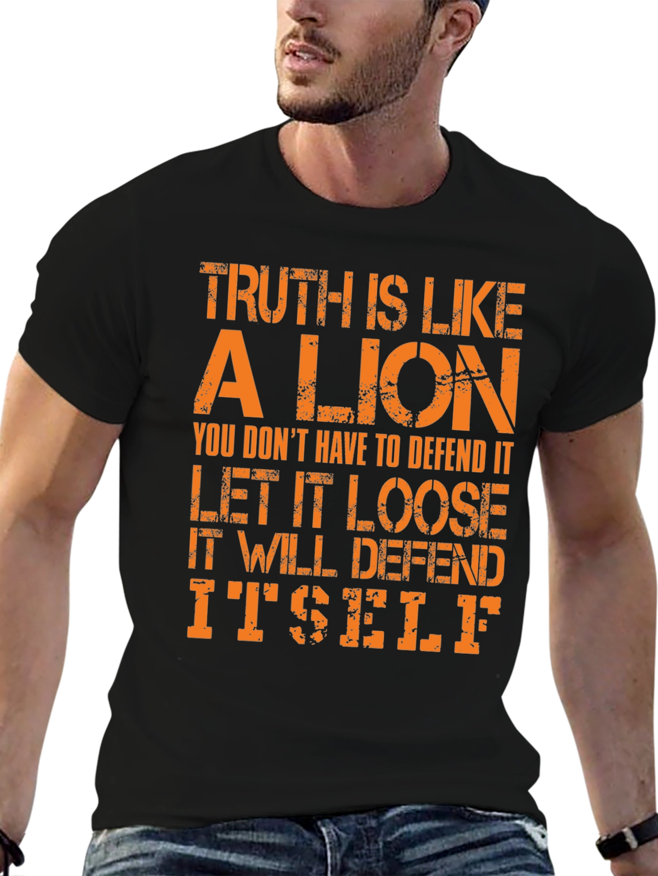Truth Lion Graphic Tee - Bold Statement T-Shirt