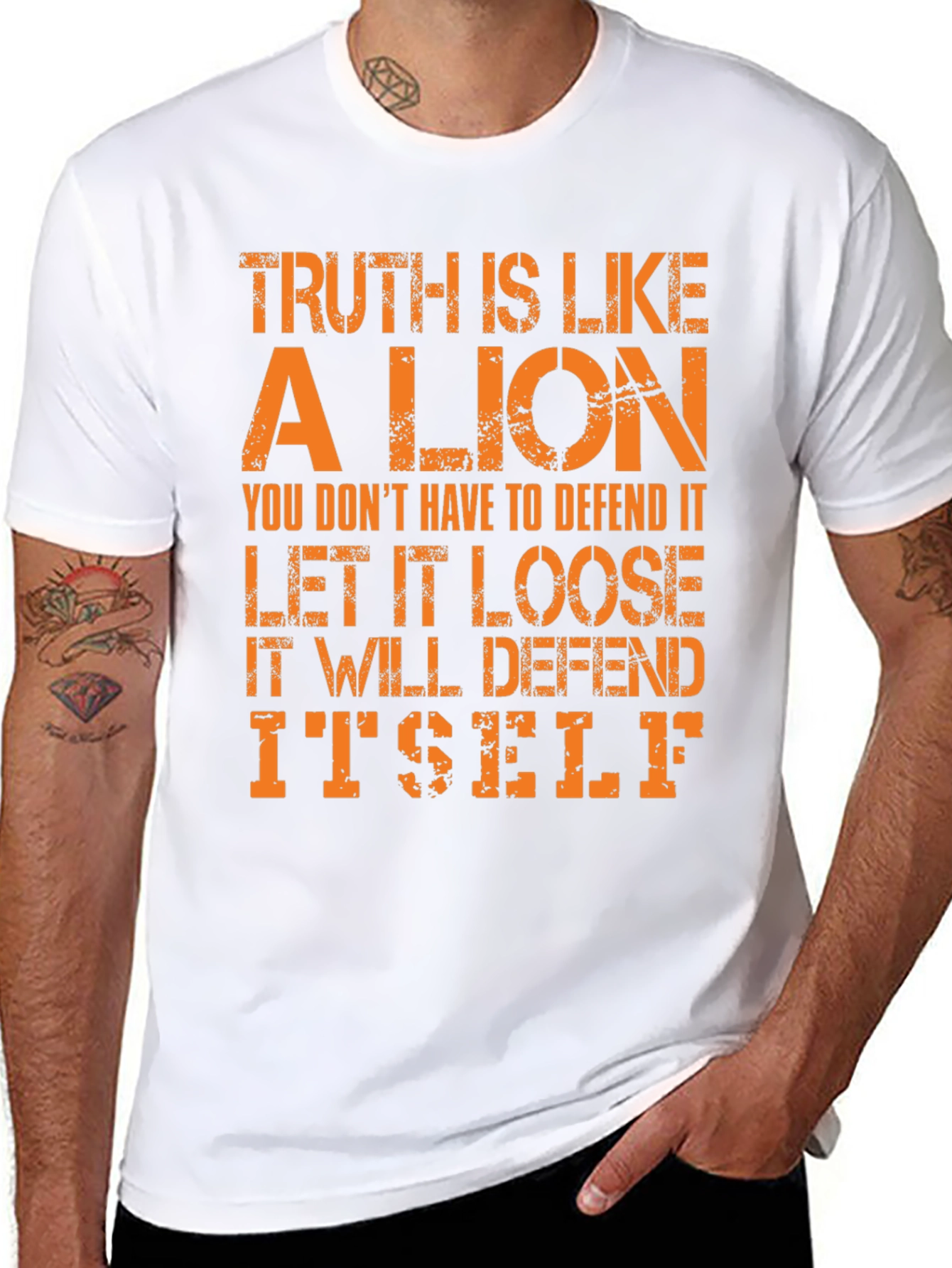 Truth Lion Graphic Tee - Bold Statement T-Shirt