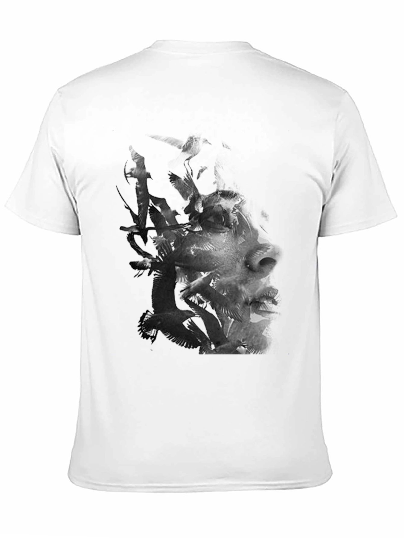 Abstract Face Graphic Mens Black T-Shirt