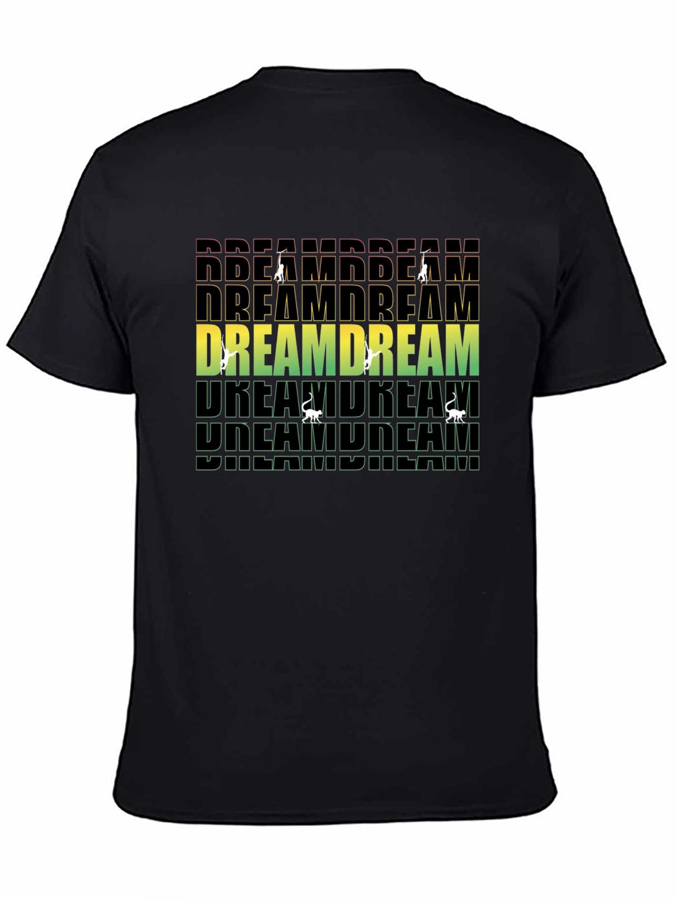 Dream Text Graphic Print Black T-Shirt