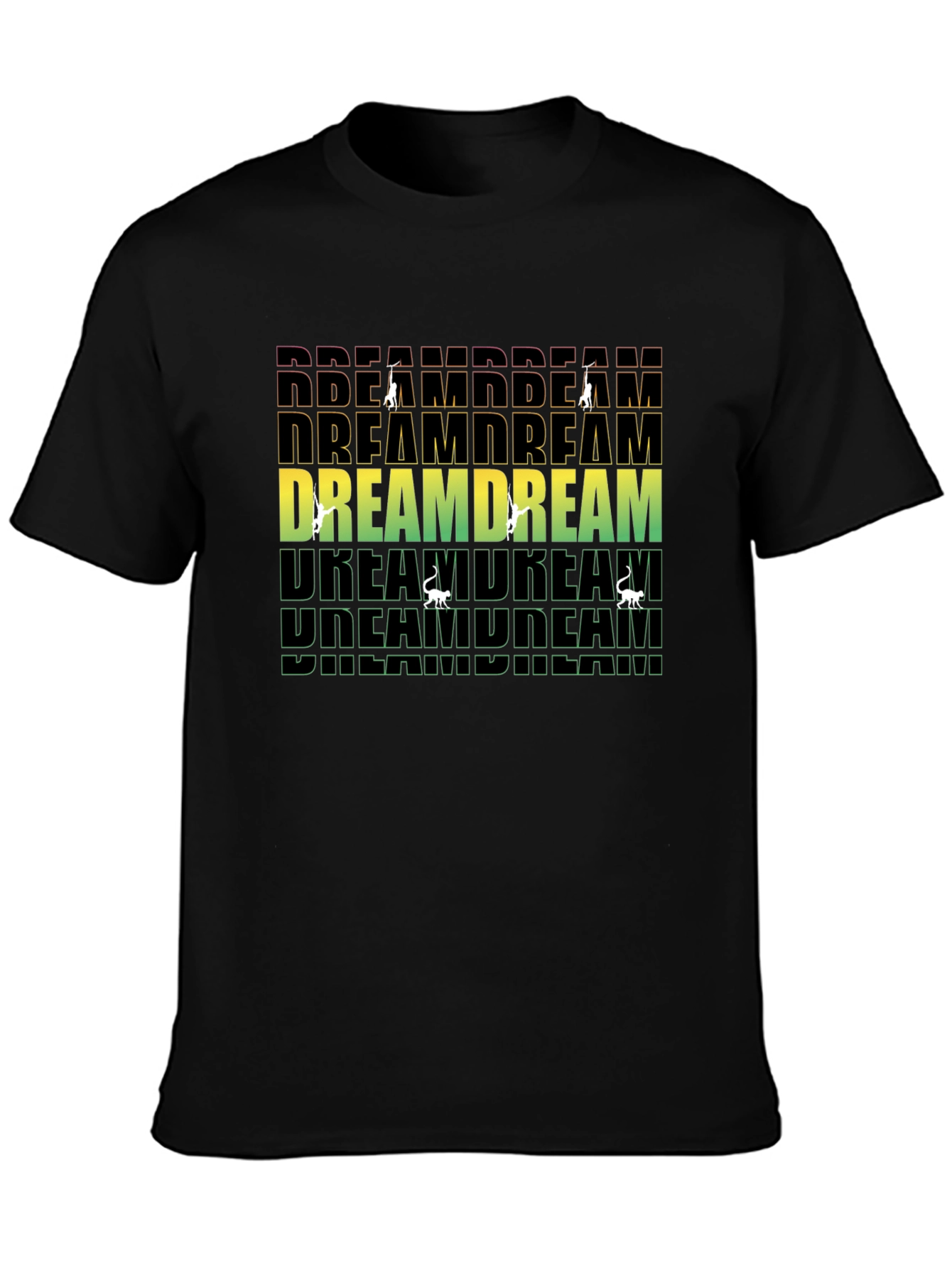 Dream Text Graphic Print Black T-Shirt
