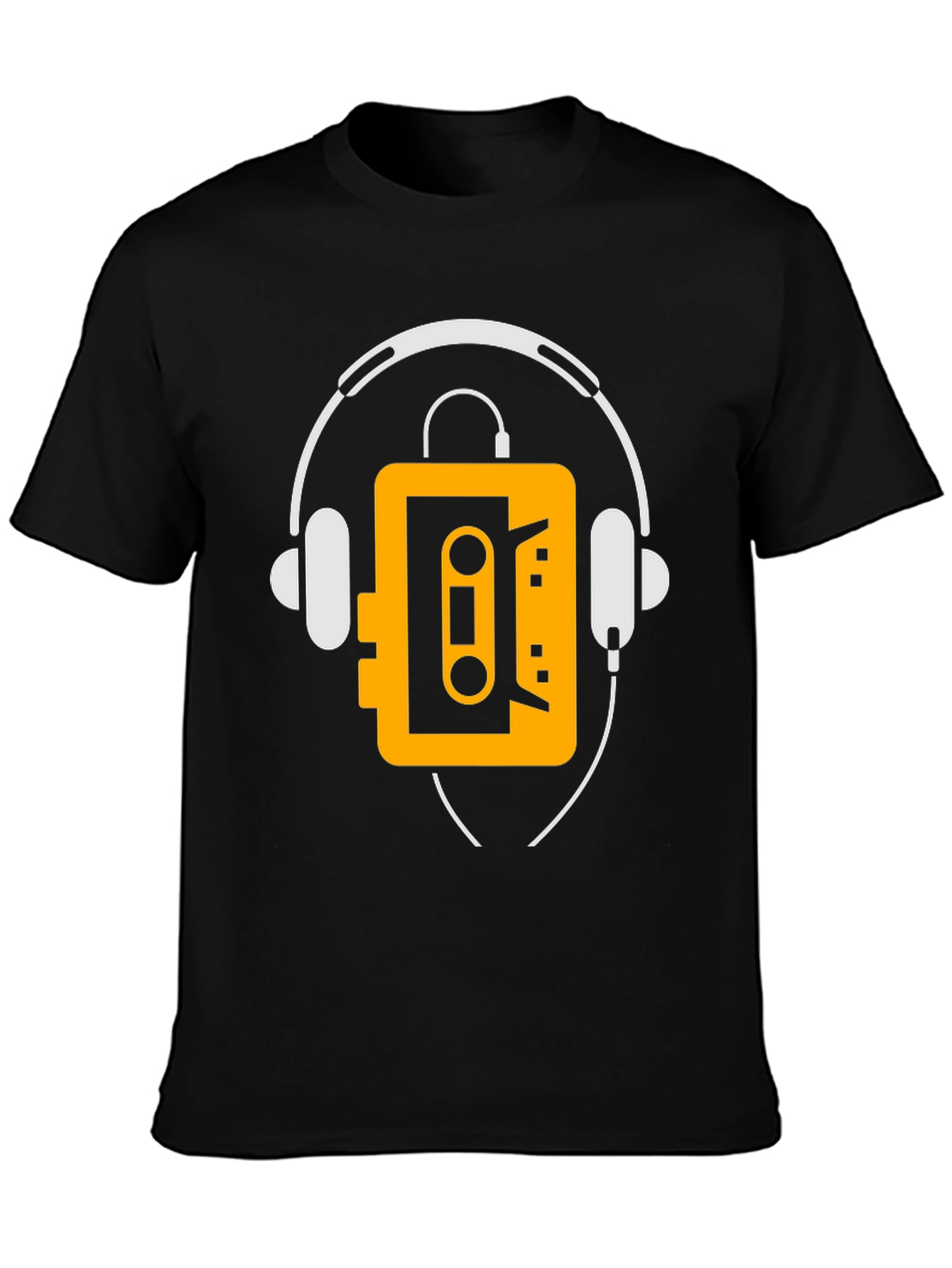 Retro Cassette Player Headphone Graphic Tee
