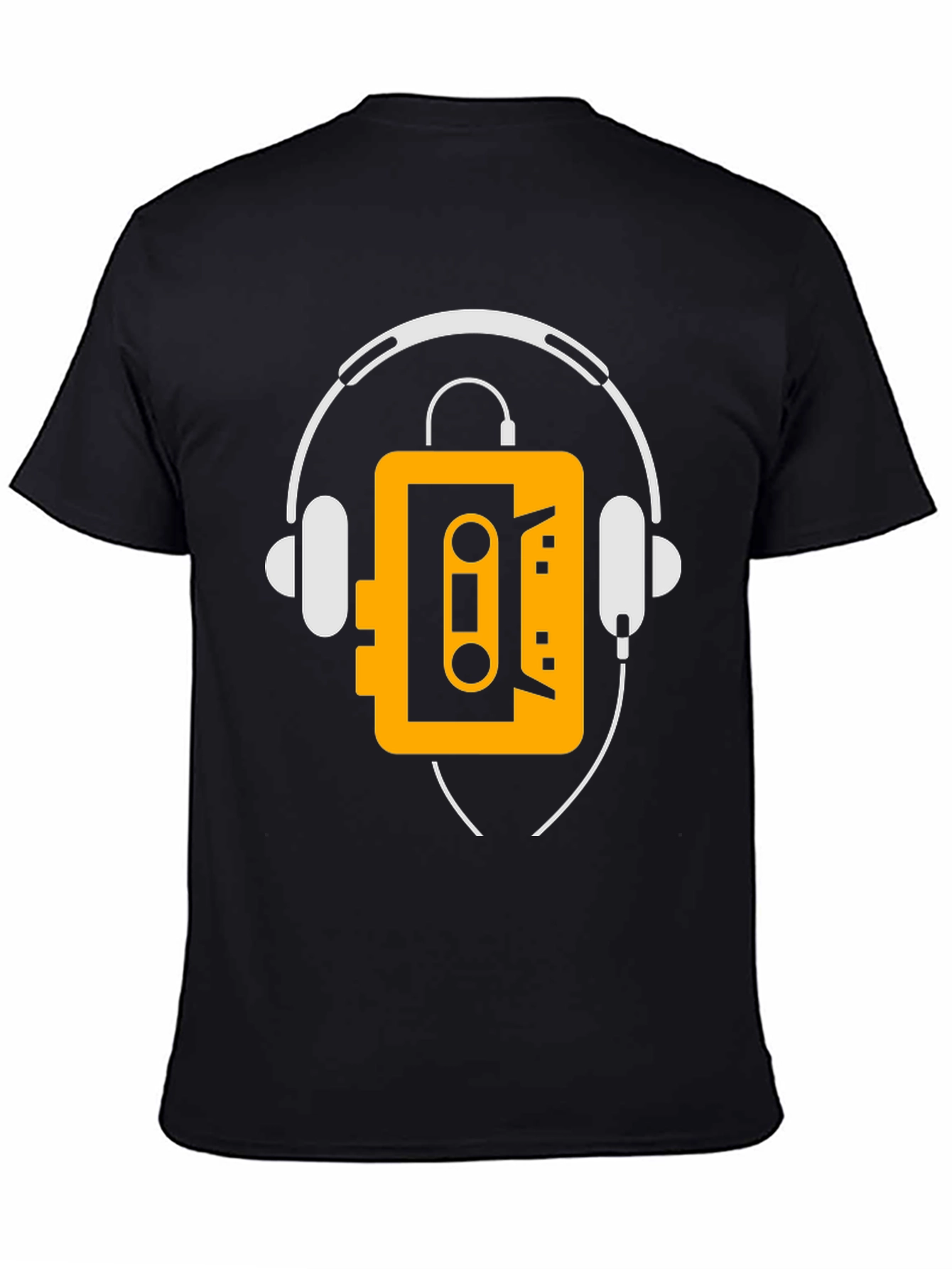 Retro Cassette Player Headphone Graphic Tee