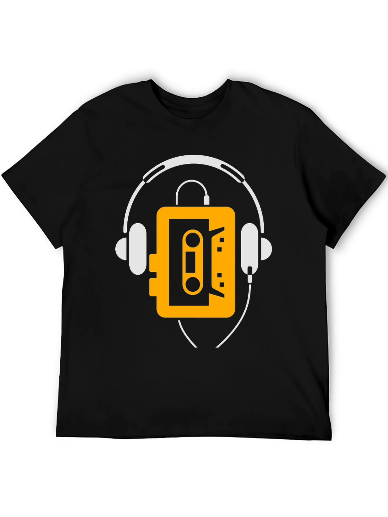 Retro Cassette Player Headphone Graphic Tee