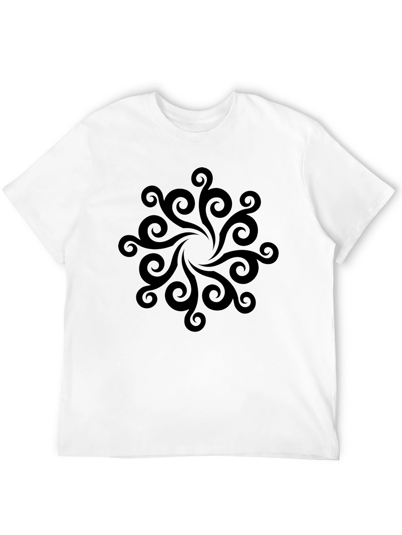 Swirl Pattern Black T-Shirt