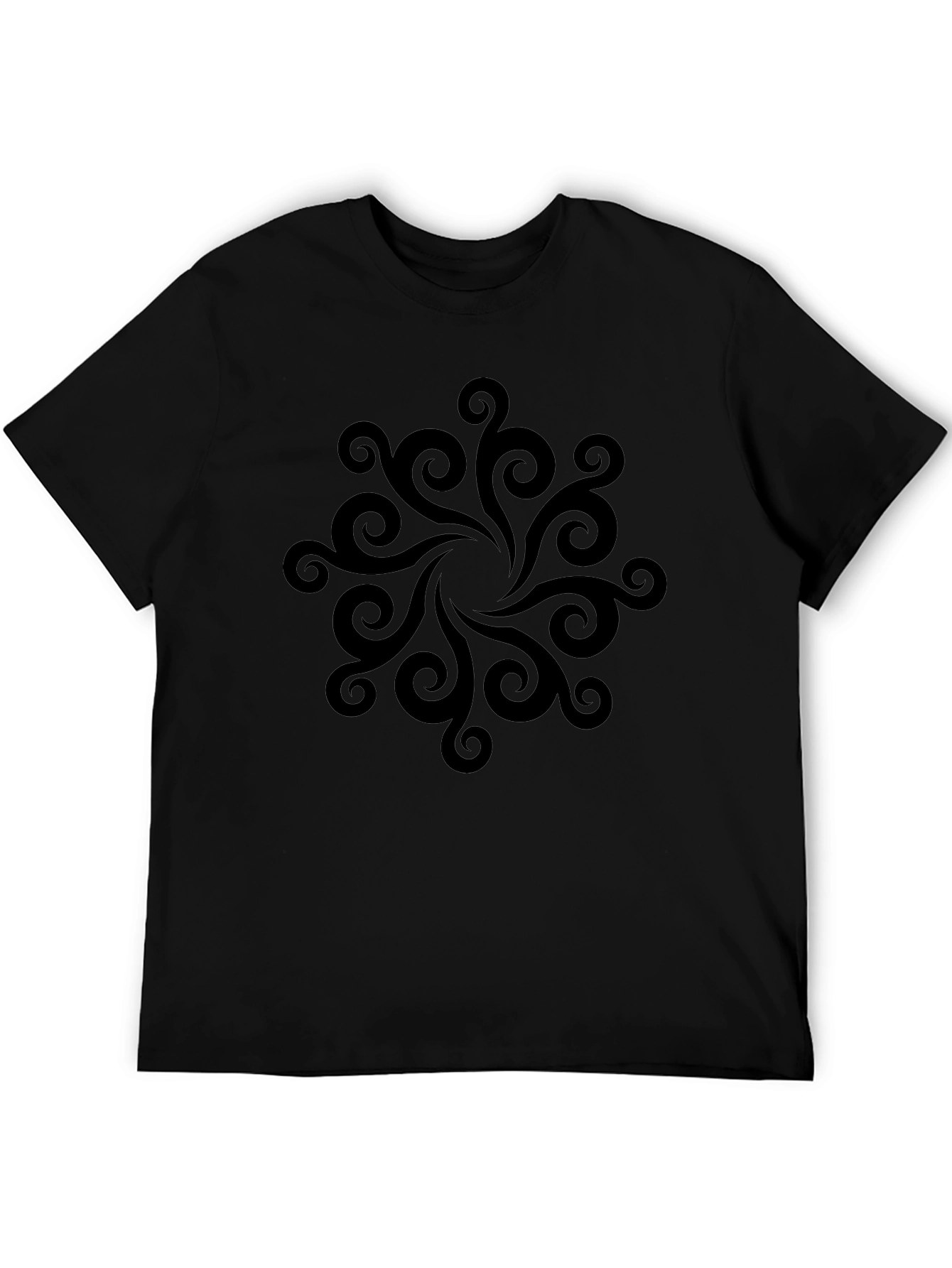 Swirl Pattern Black T-Shirt