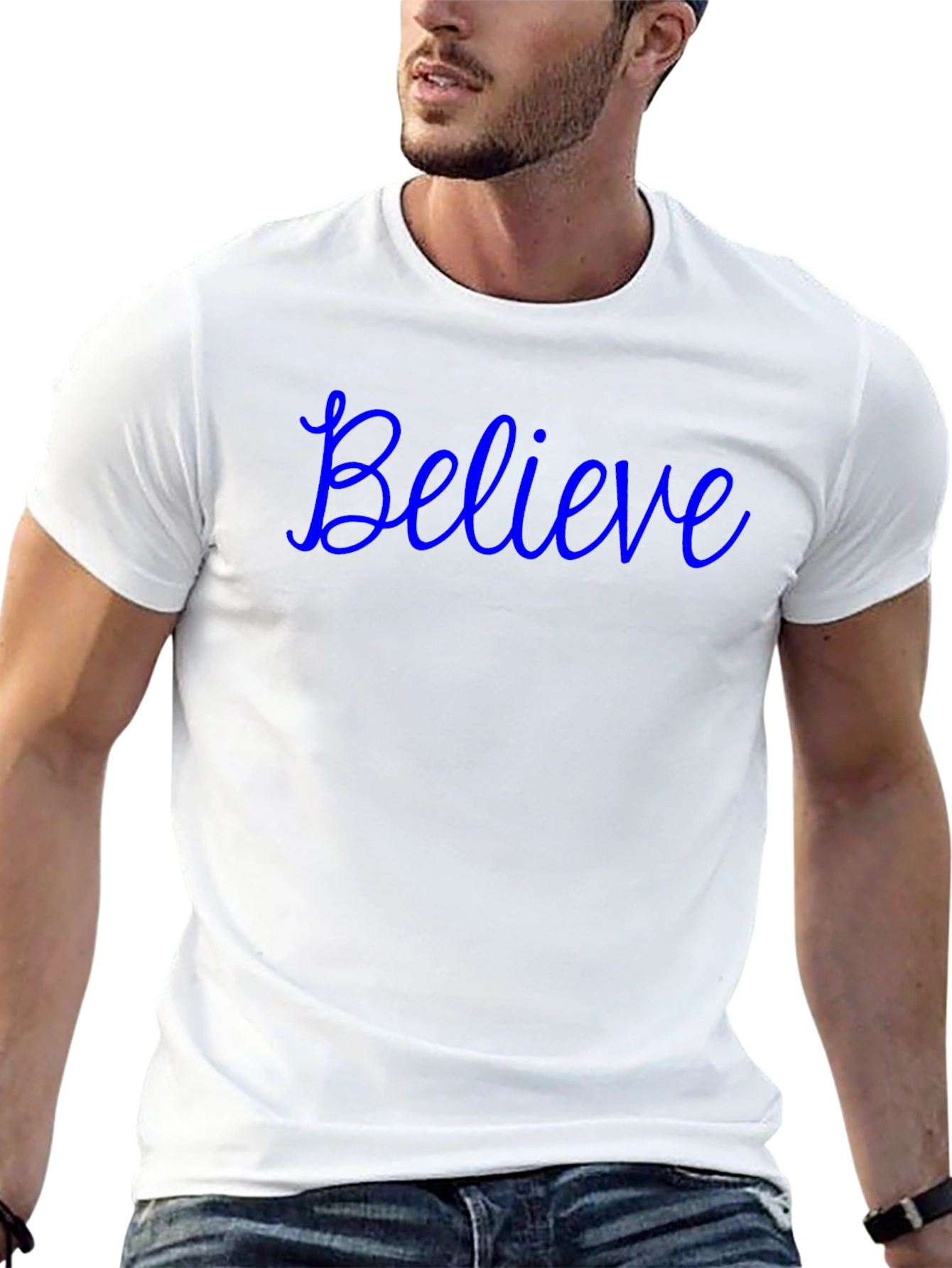 Believe T-Shirt - Stylish Crew Neck Tee