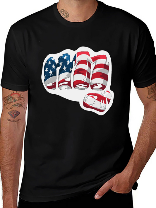 USA Flag Fist Graphic Tee - Patriotic T-Shirt