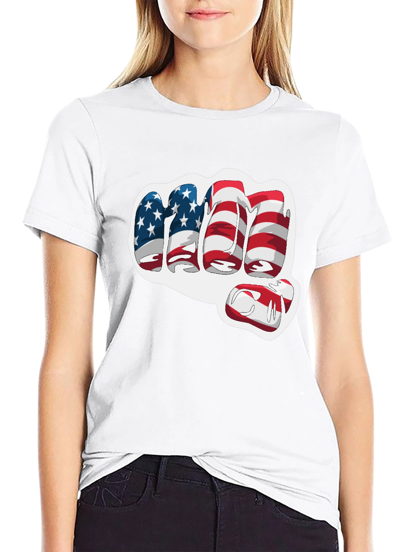 USA Flag Fist Graphic Tee - Patriotic T-Shirt