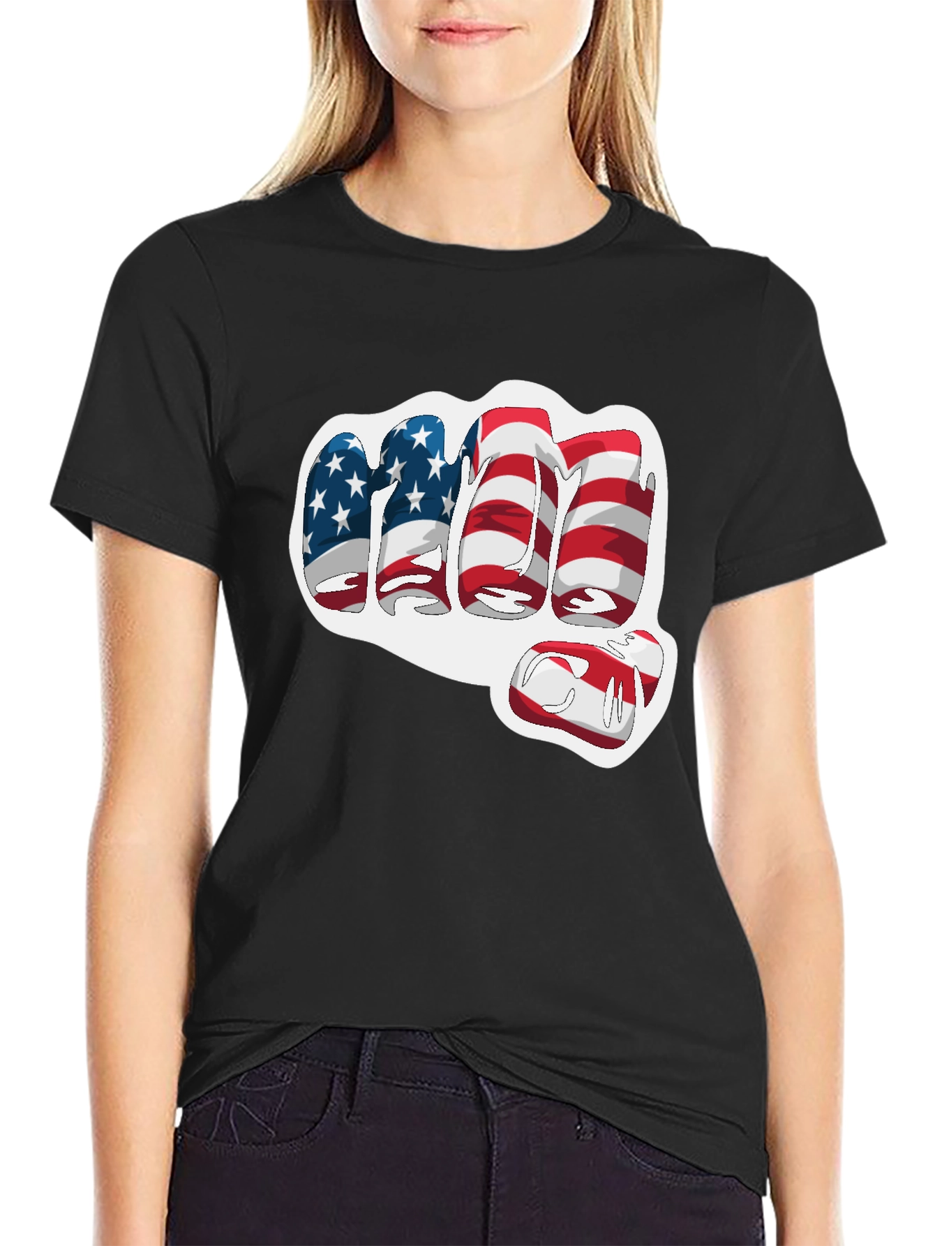USA Flag Fist Graphic Tee - Patriotic T-Shirt