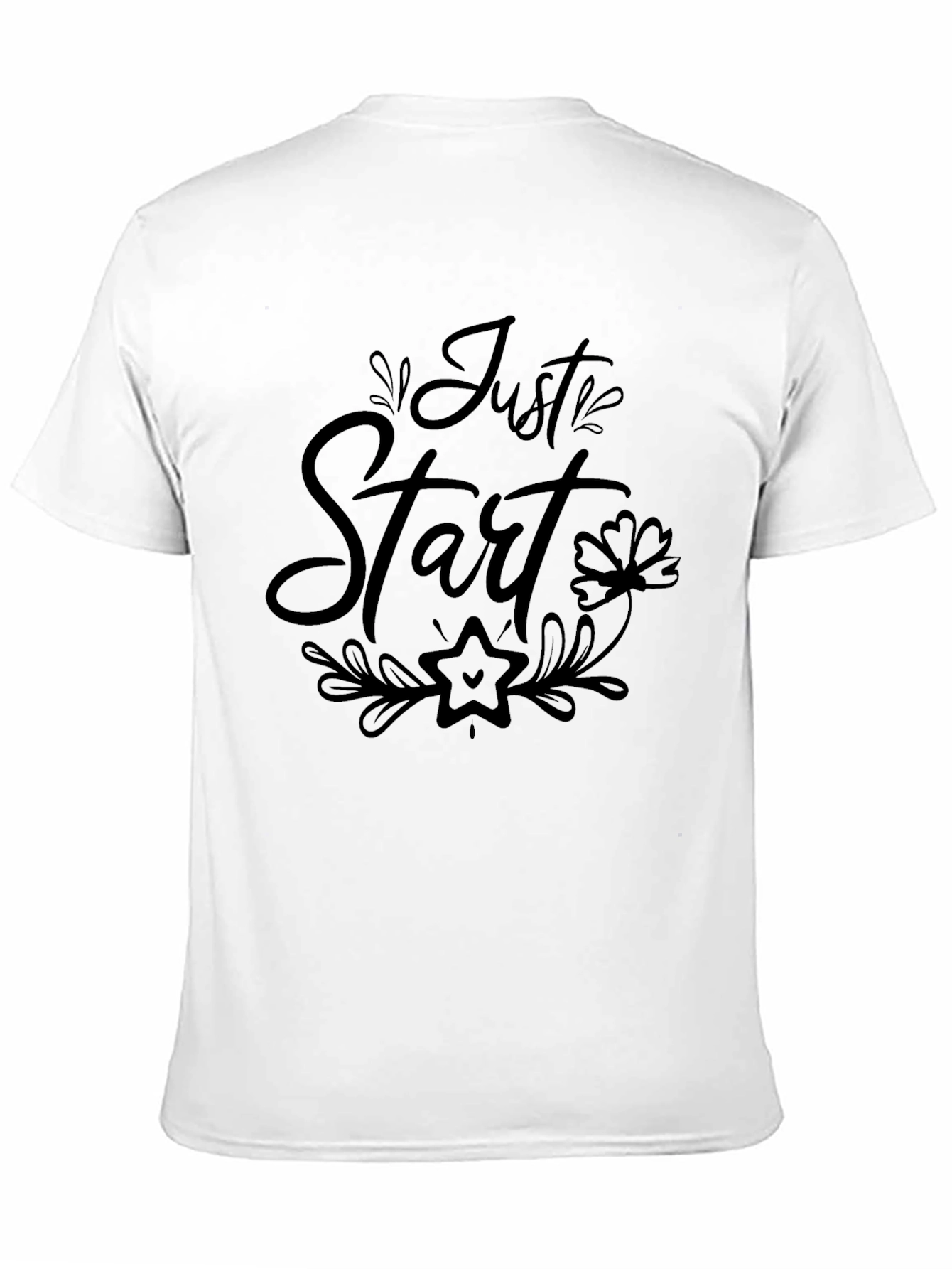 Just Start Black Graphic T-Shirt