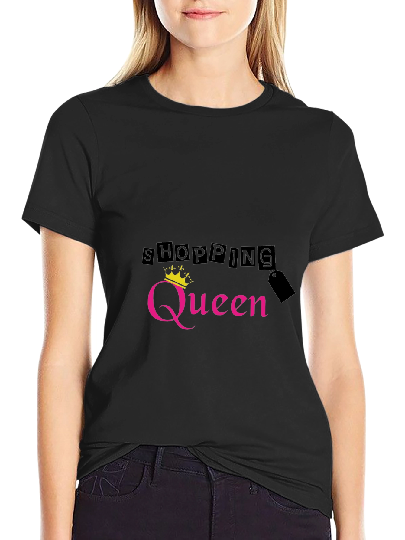 Shopping Queen Black T-Shirt