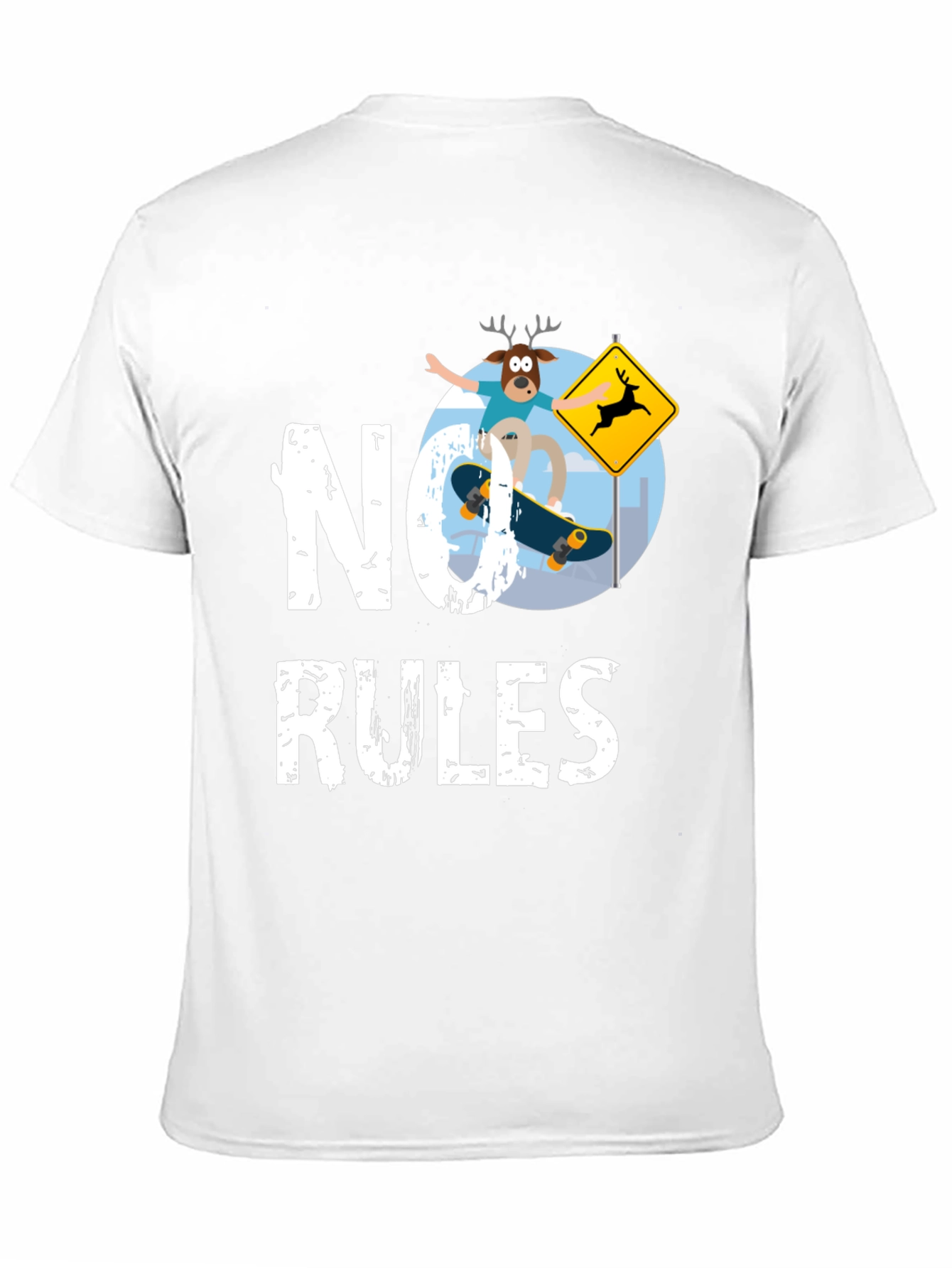 No Rules Deer Skateboard Graphic Tee