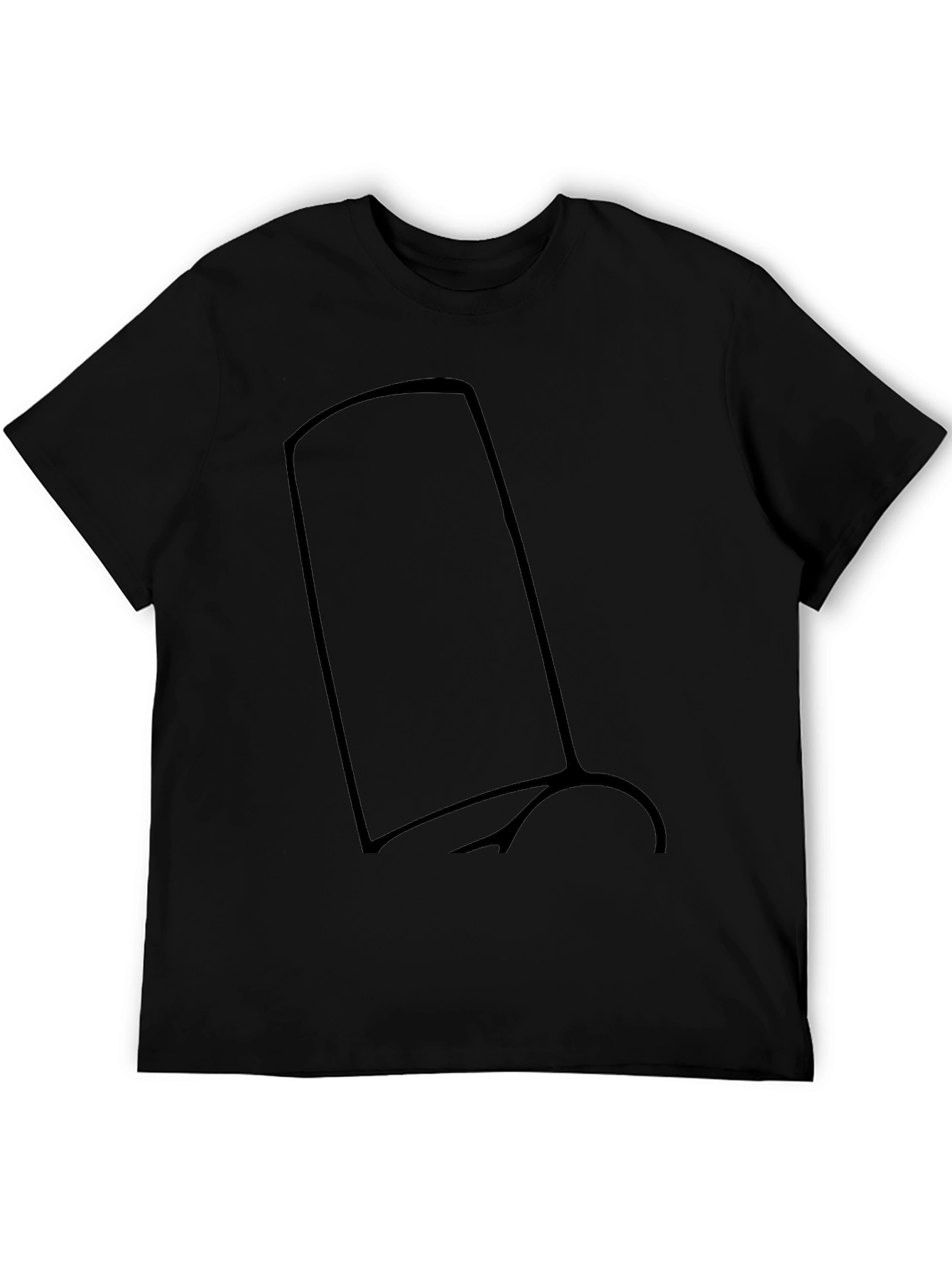 Mens Black T-Shirt with Abstract Graphic