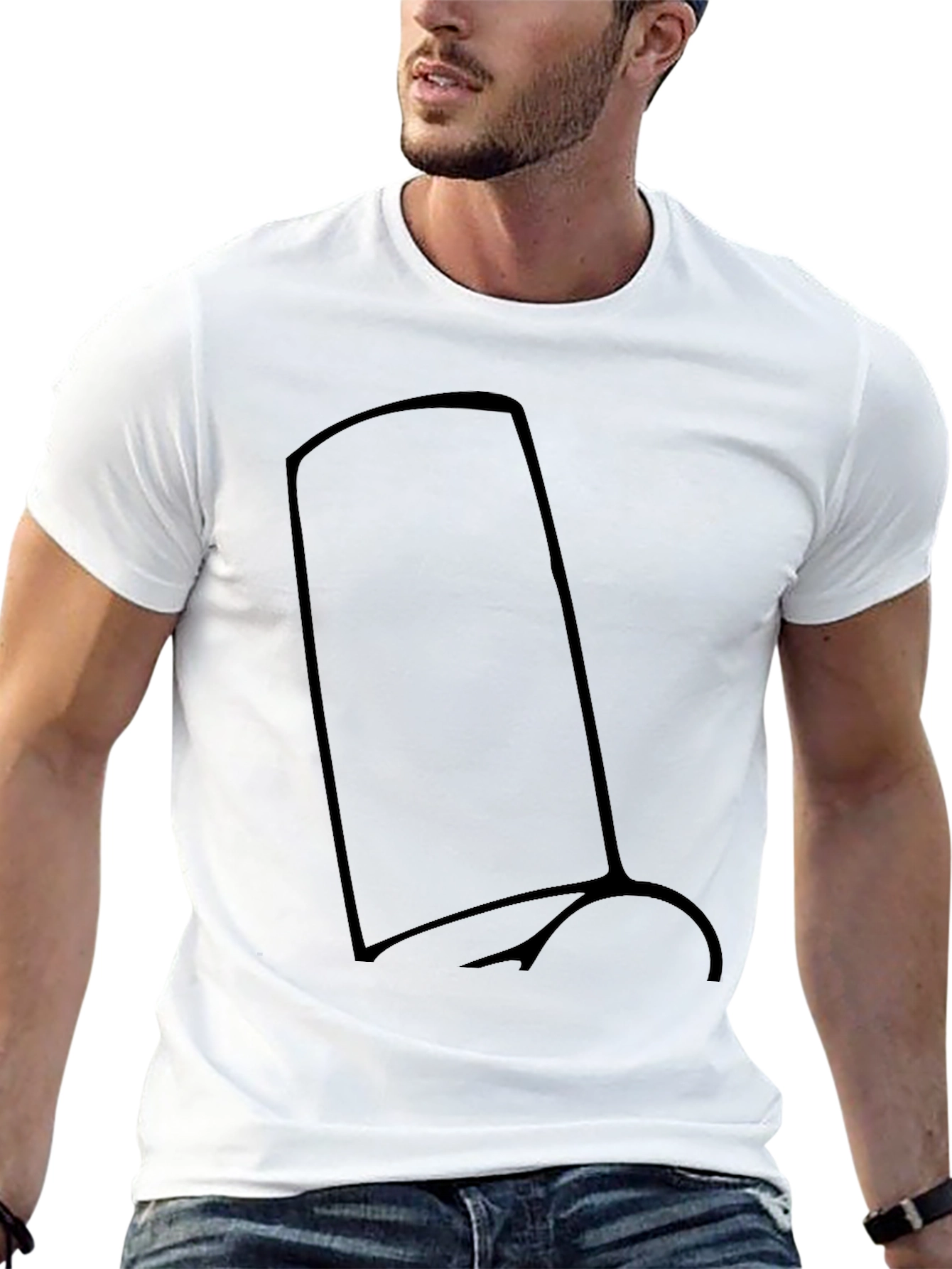 Mens Black T-Shirt with Abstract Graphic