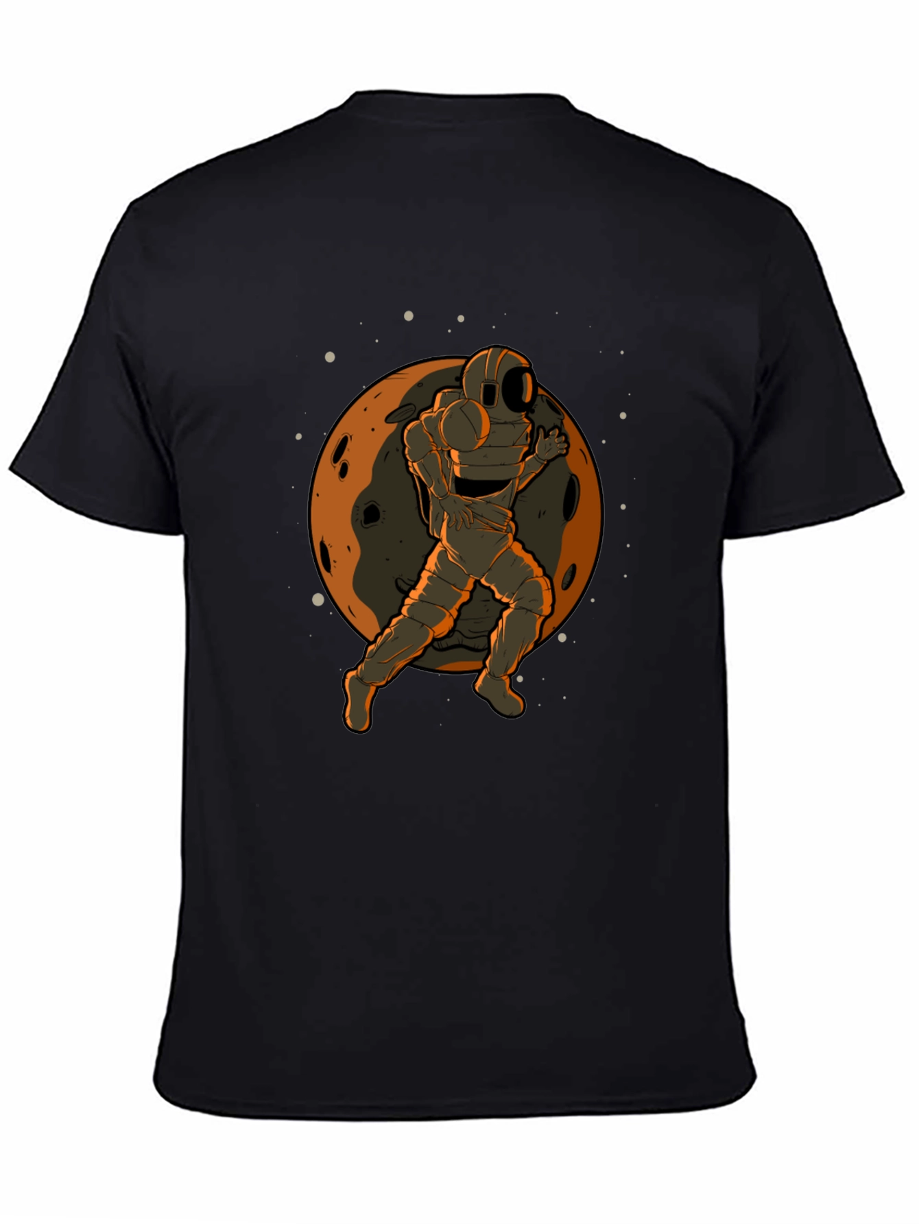 Astronaut Moon Graphic Black T-Shirt