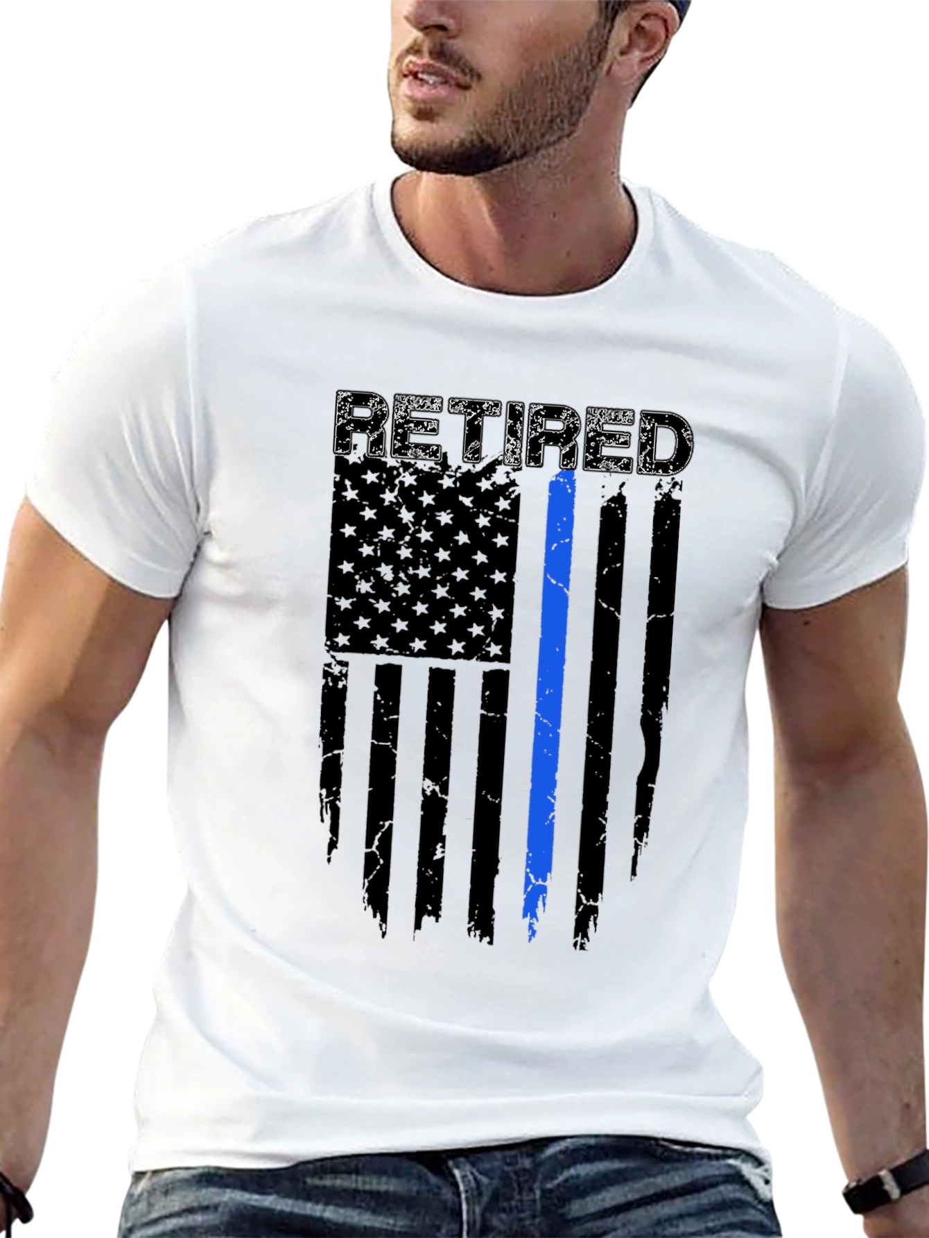 Retired Police Officer Flag T-Shirt